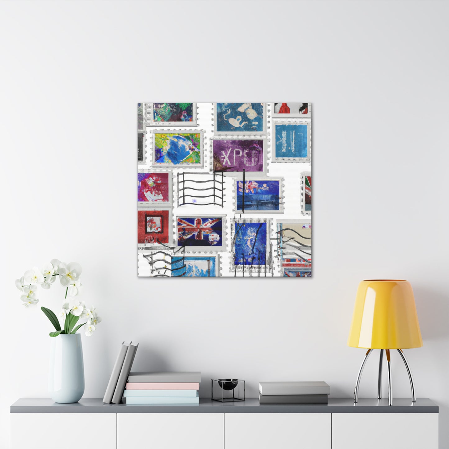 "Global Impressions: A Collection of Ancient Stamps" - Postage Stamp Collector Canvas Wall Art