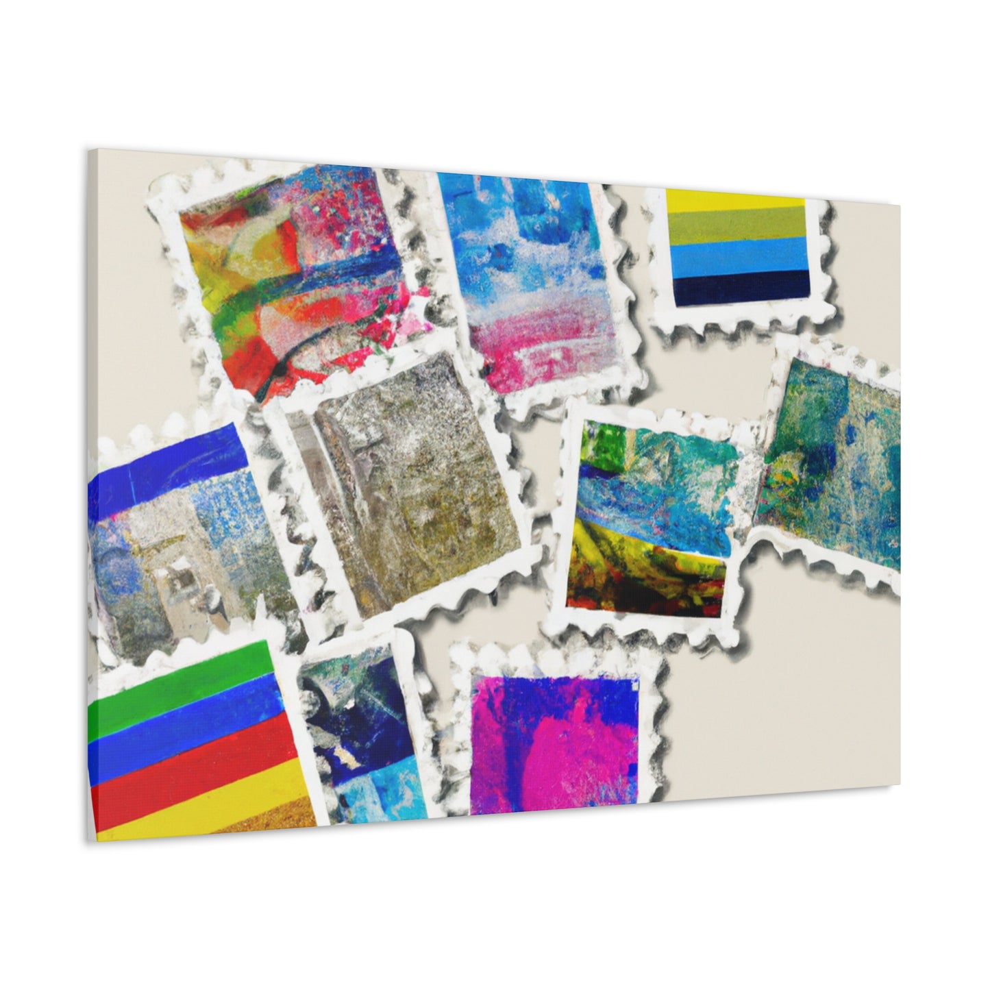 Globalizing: A Stamp Odyssey - Postage Stamp Collector Canvas Wall Art