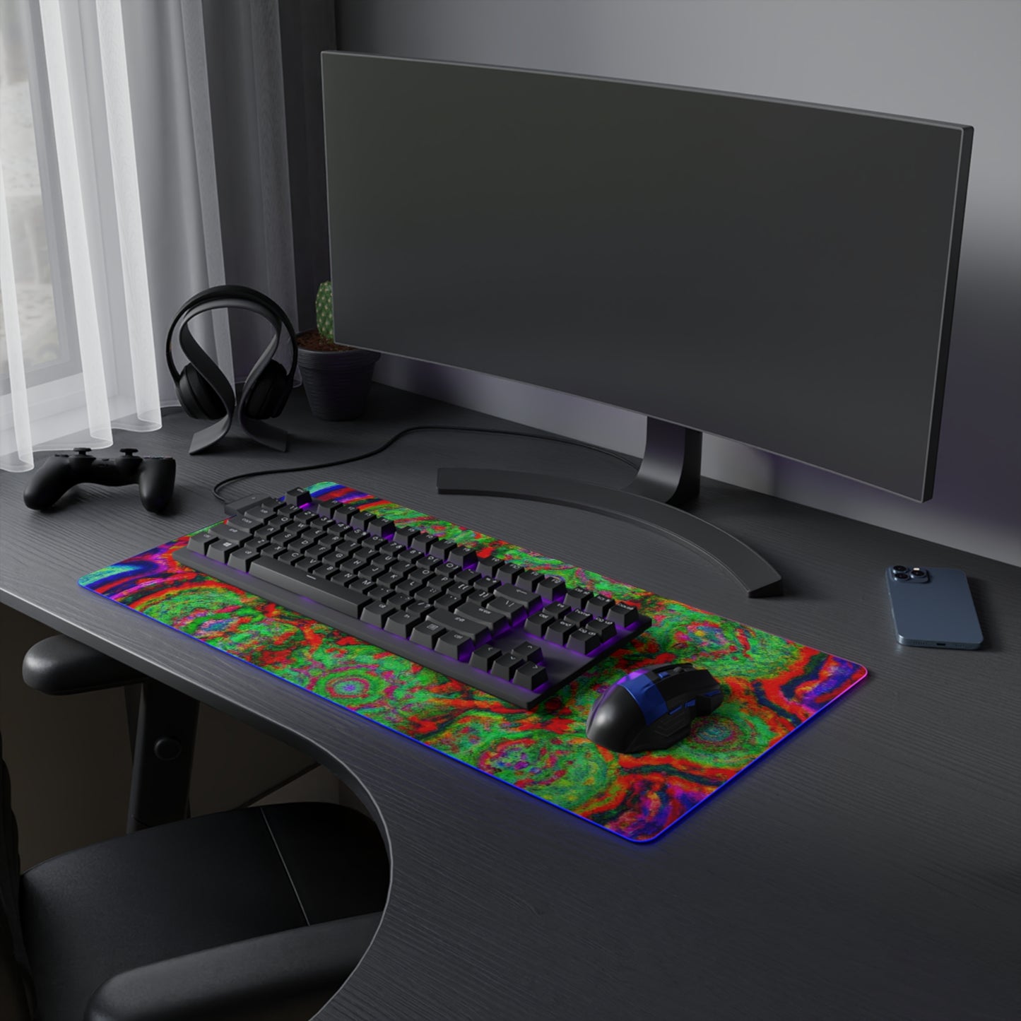 Bucky Bopbottom - Psychedelic Trippy LED Light Up Gaming Mouse Pad