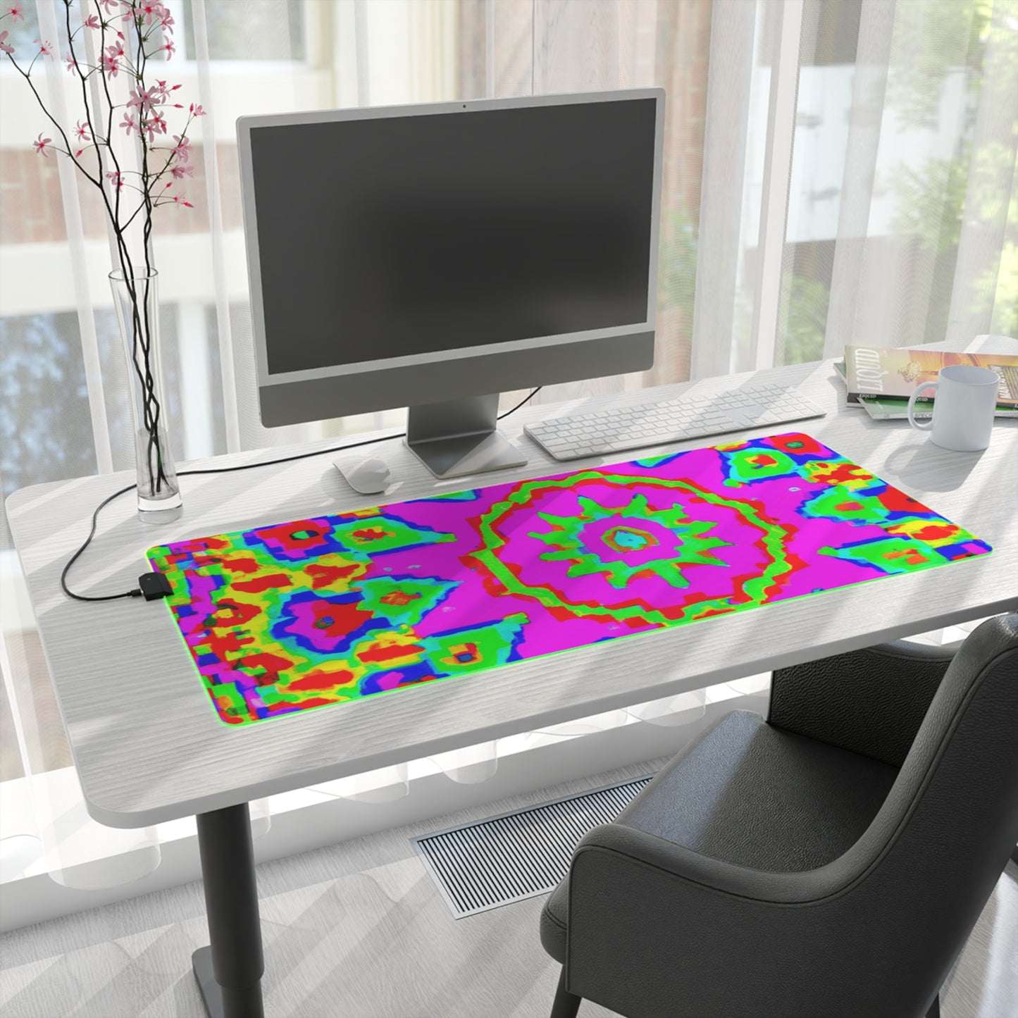 Lacy Lightningbolt - Psychedelic Trippy LED Light Up Gaming Mouse Pad