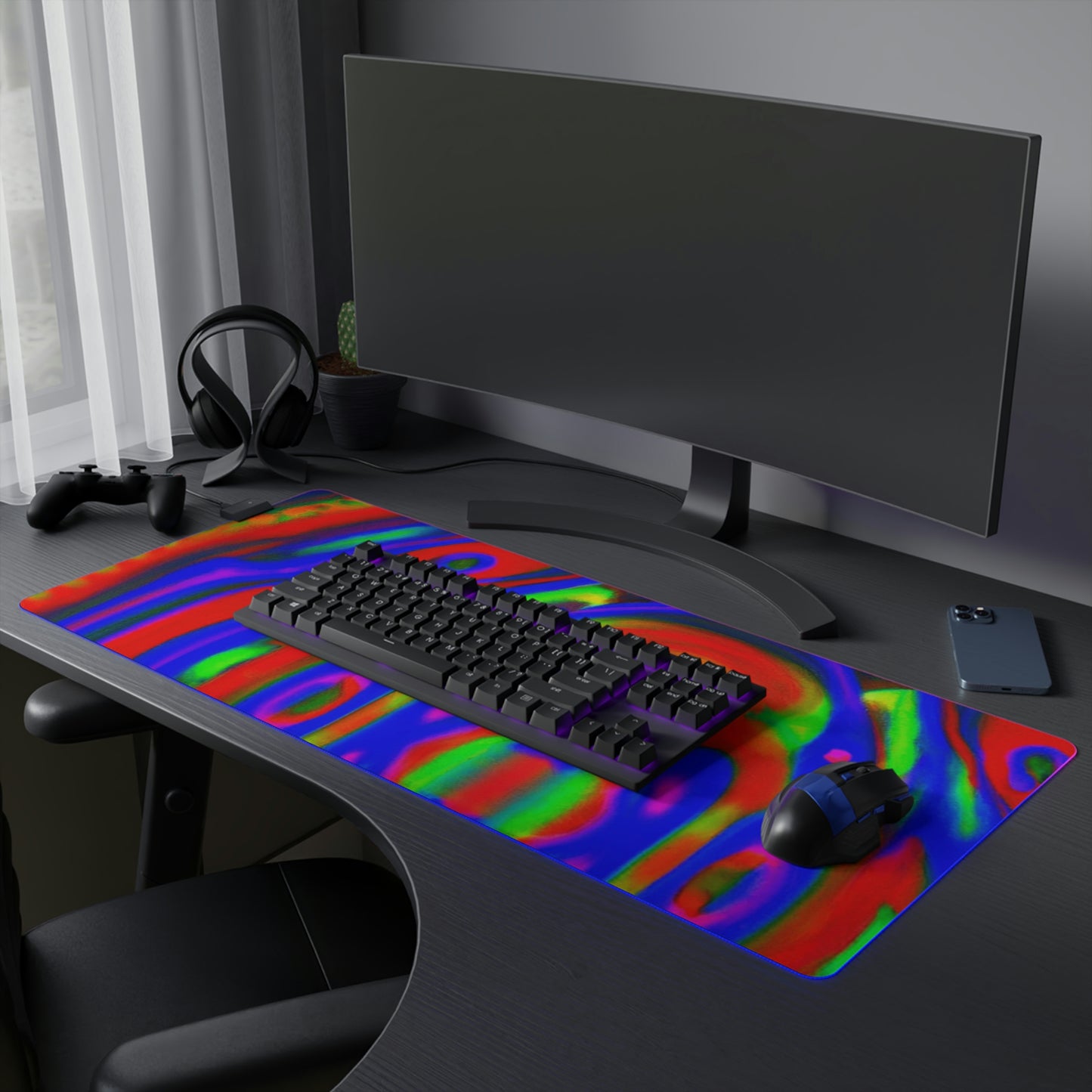 Rocky Ripplewood - Psychedelic Trippy LED Light Up Gaming Mouse Pad