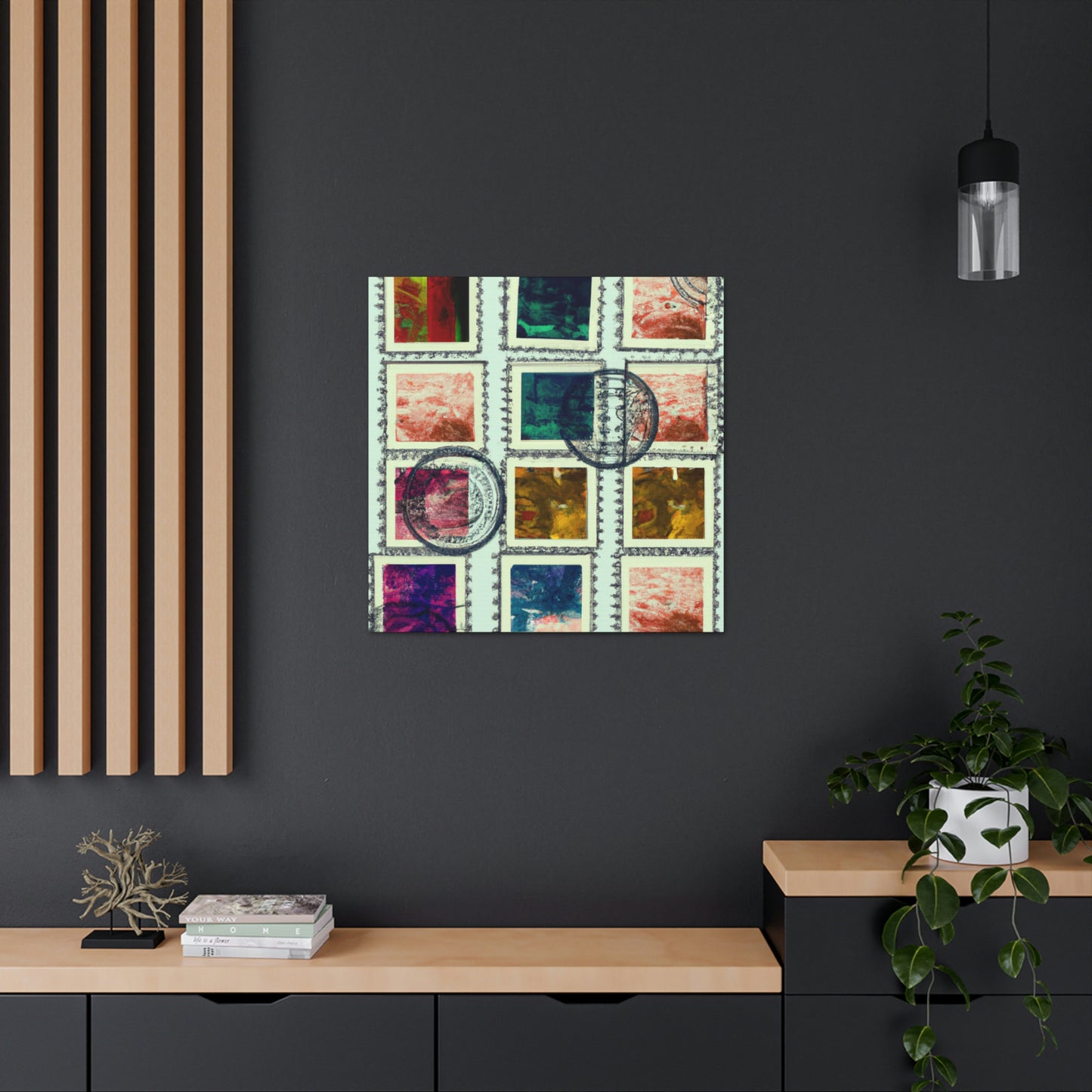 Global Journey Stamps - Postage Stamp Collector Canvas Wall Art