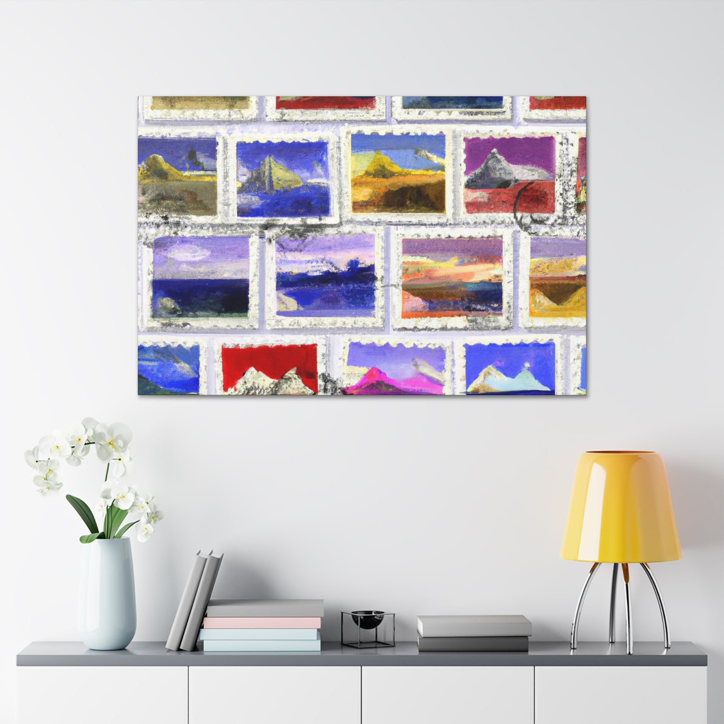 Globetrotting Stamps - Postage Stamp Collector Canvas Wall Art