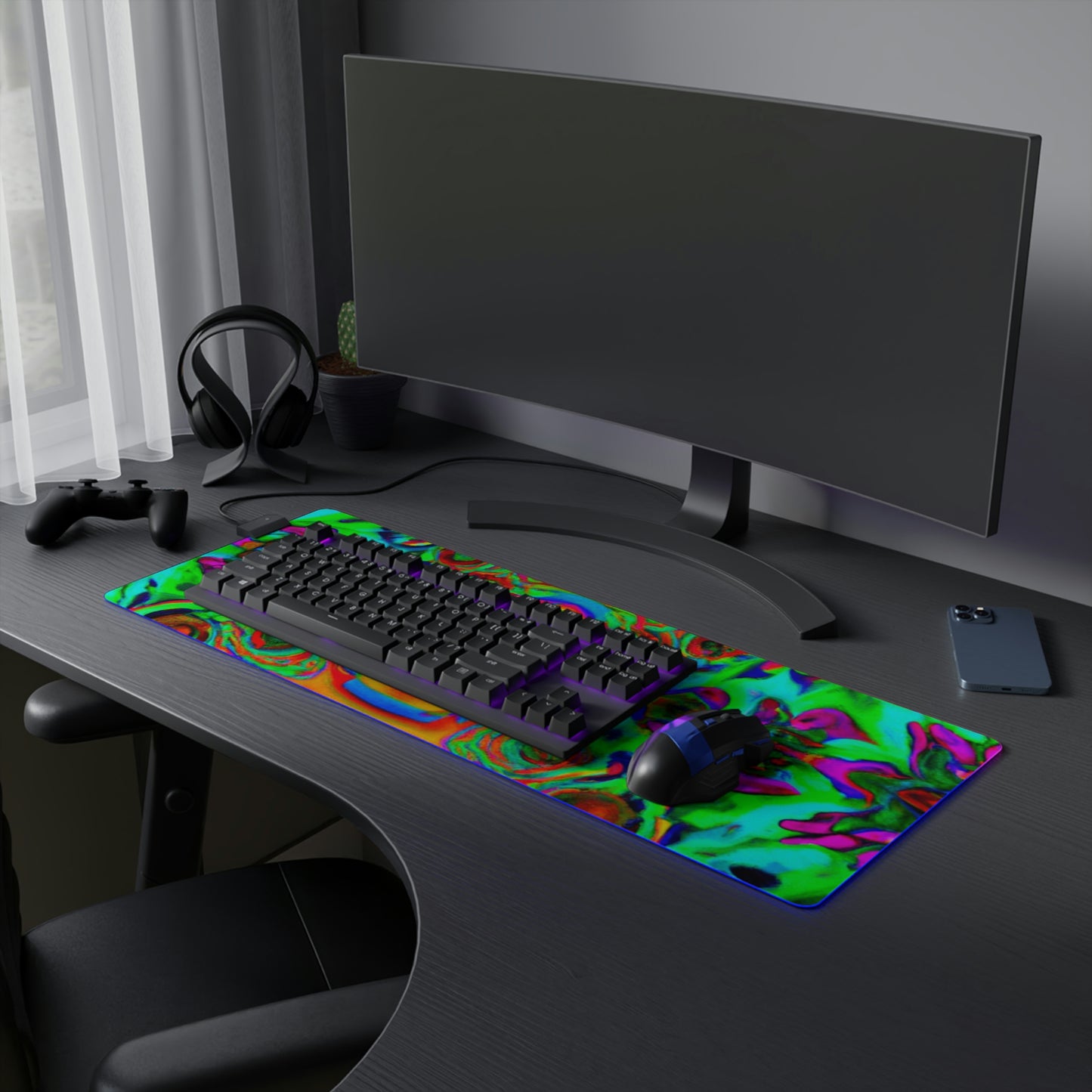 Bunny Blips - Psychedelic Trippy LED Light Up Gaming Mouse Pad