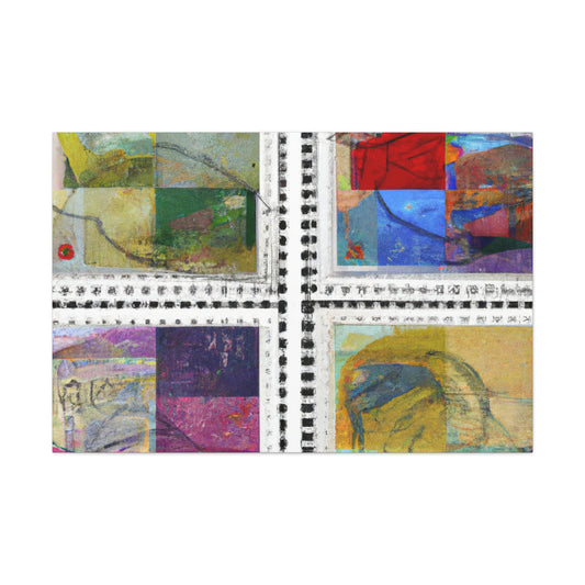 Global Gazers - Postage Stamp Collector Canvas Wall Art