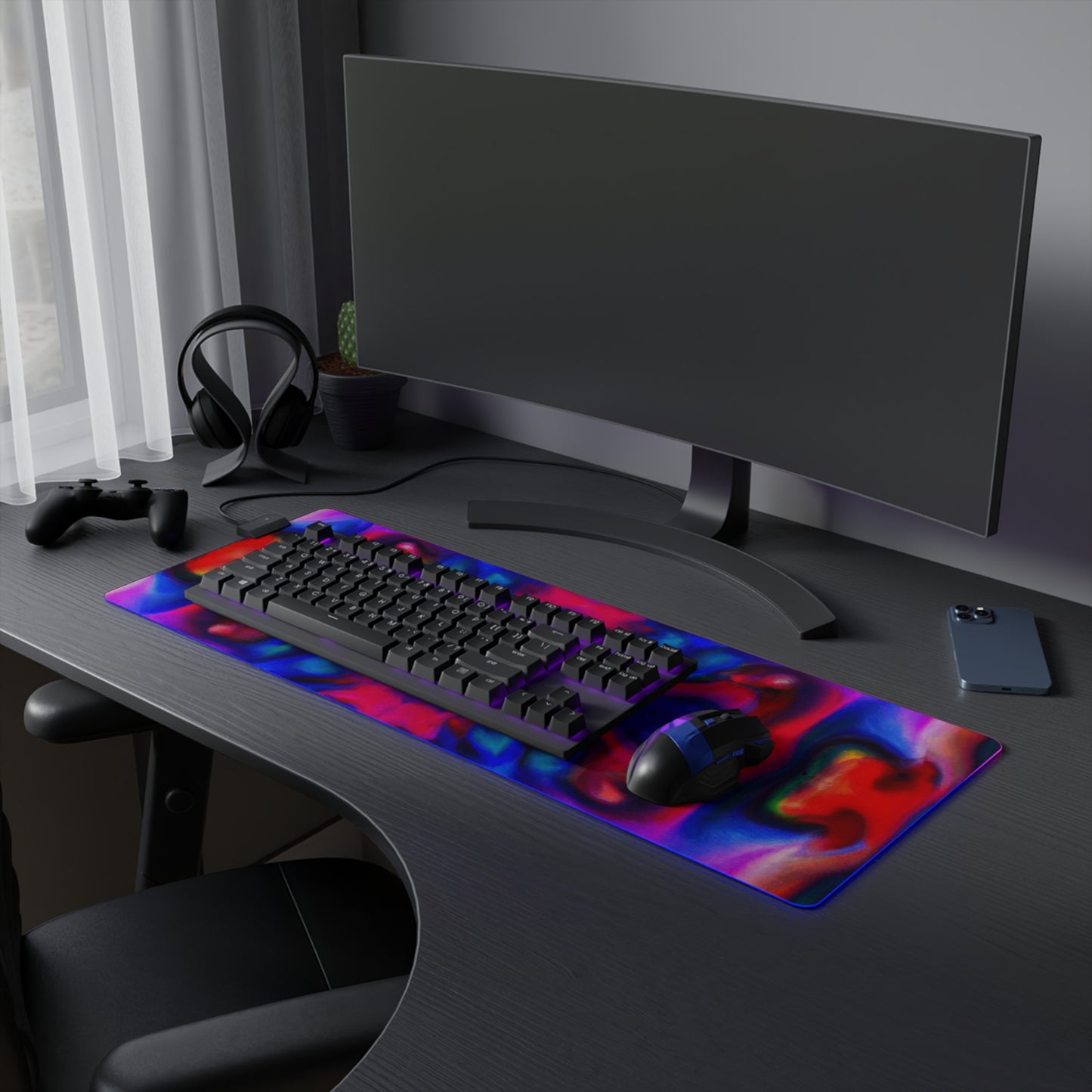 Voltz Vonschmiede - Psychedelic Trippy LED Light Up Gaming Mouse Pad