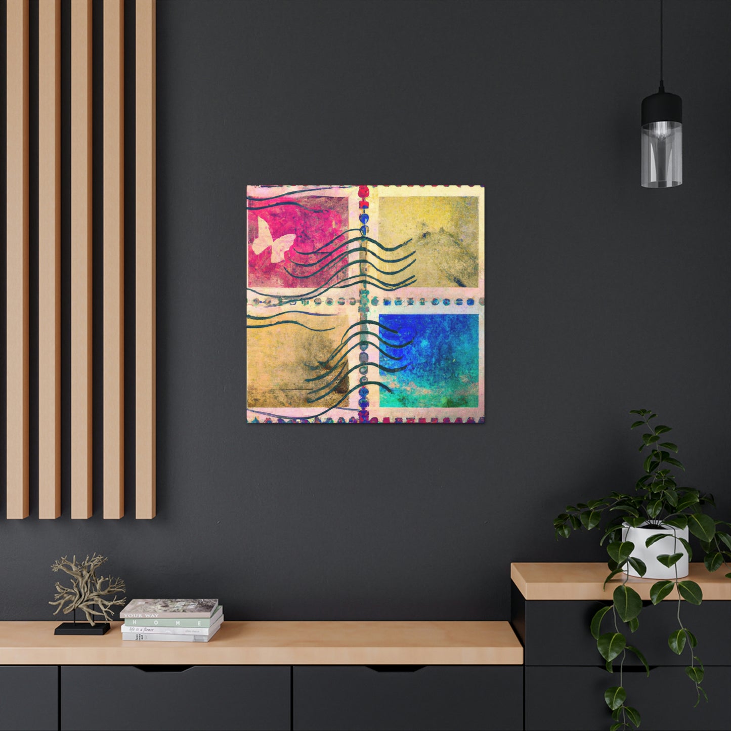 "Global Exploration" - Postage Stamp Collector Canvas Wall Art
