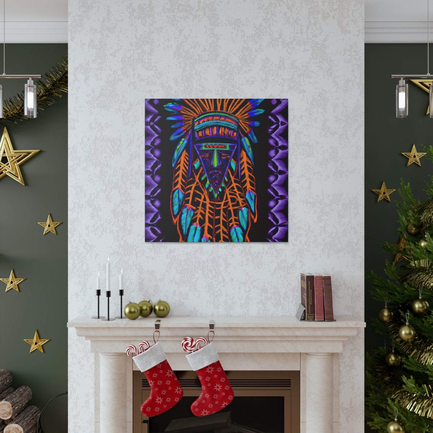 Running Elk - Native American Indian Canvas Wall Art