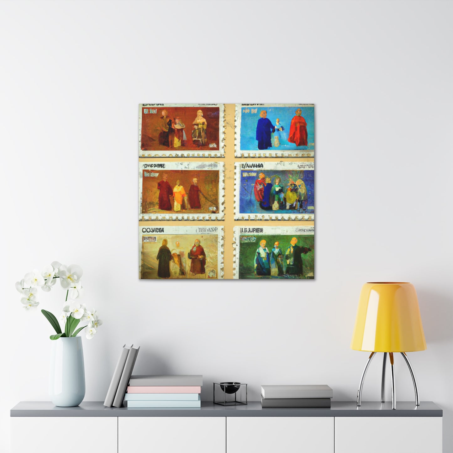 Global Celebration Stamps - Postage Stamp Collector Canvas Wall Art