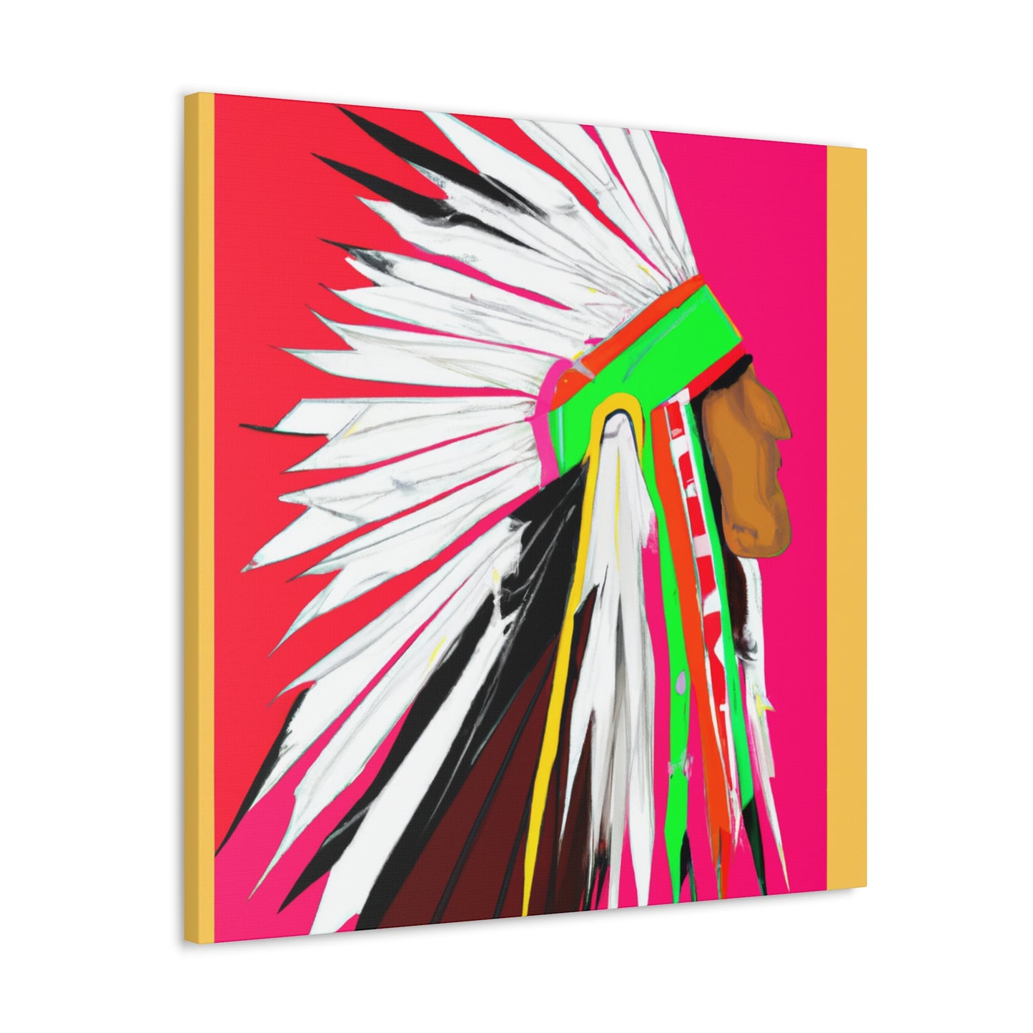 Little Hawk of the Great Plains - Native American Indian Canvas Wall Art