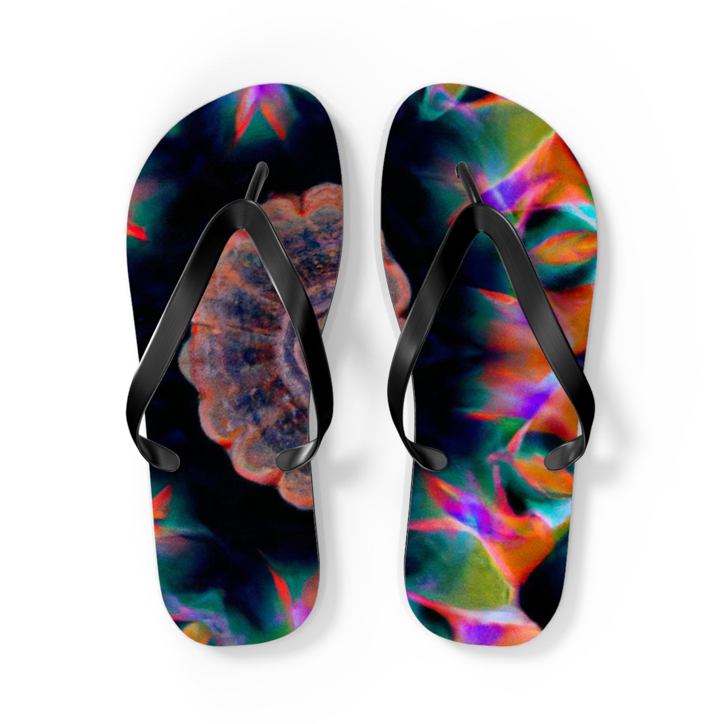 Edwina Applegate Bootmakers - Psychedelic Trippy Flip Flop Beach Sandals