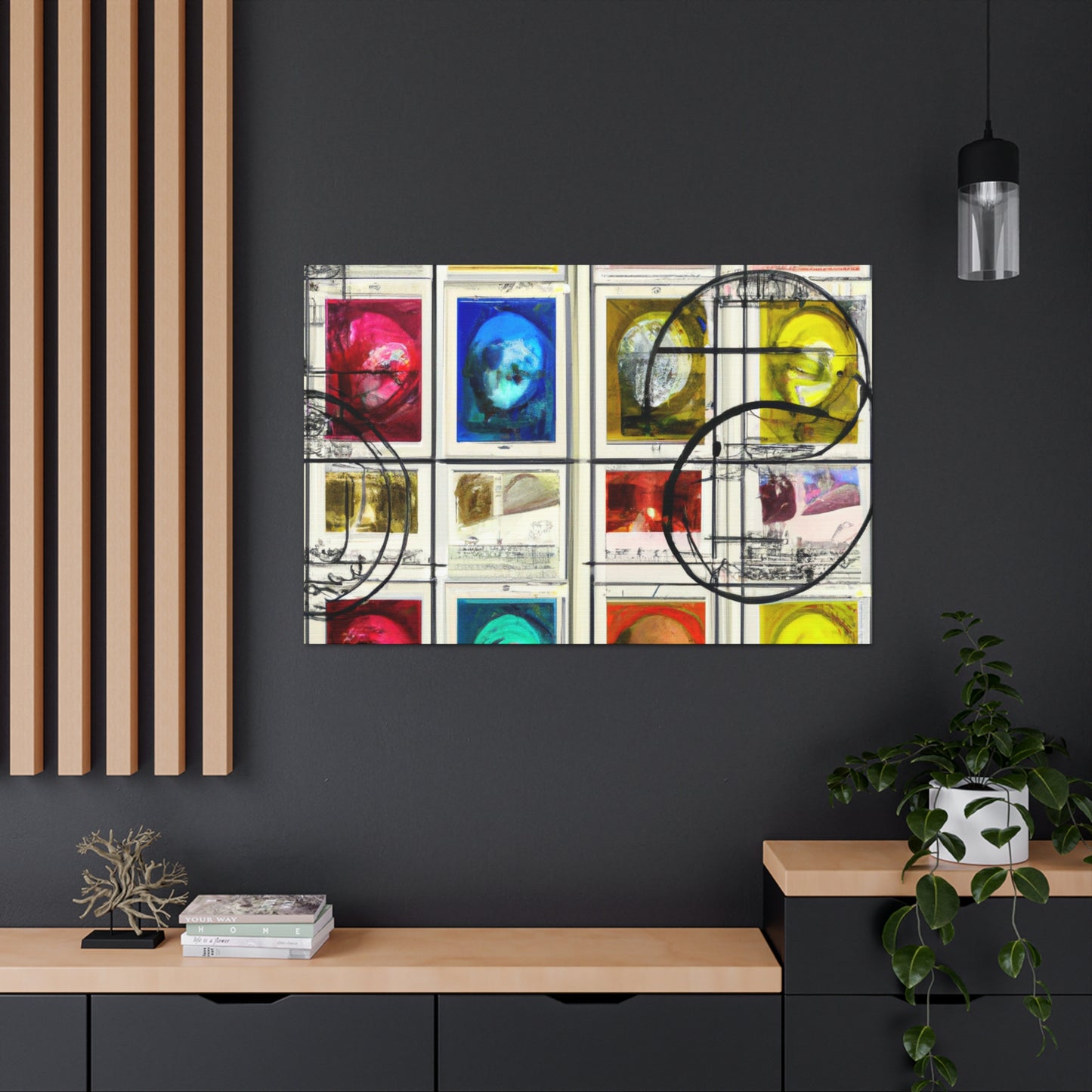 "Symbols of Global Unity" - Postage Stamp Collector Canvas Wall Art