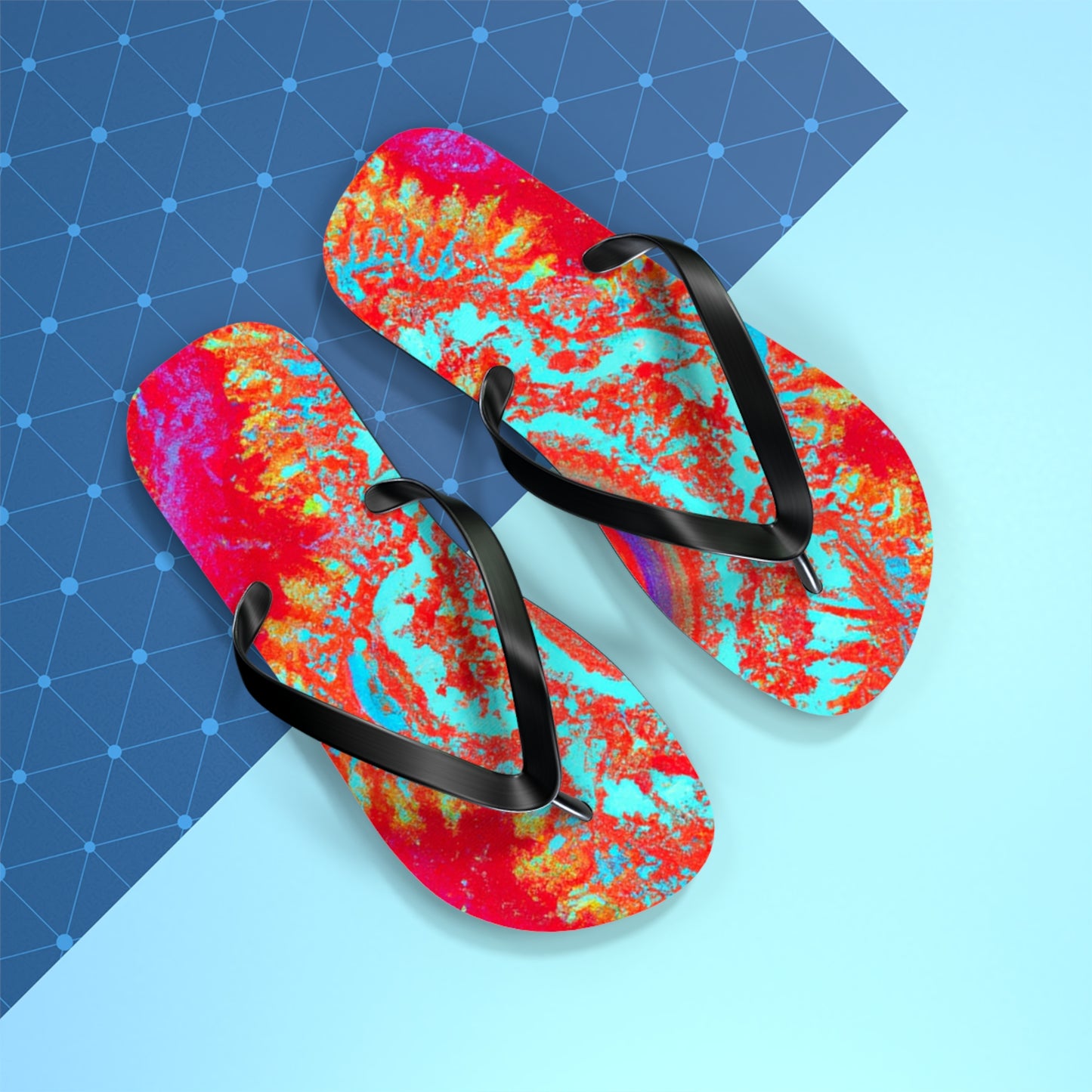 Dorthea Silverton - Psychedelic Trippy Flip Flop Beach Sandals