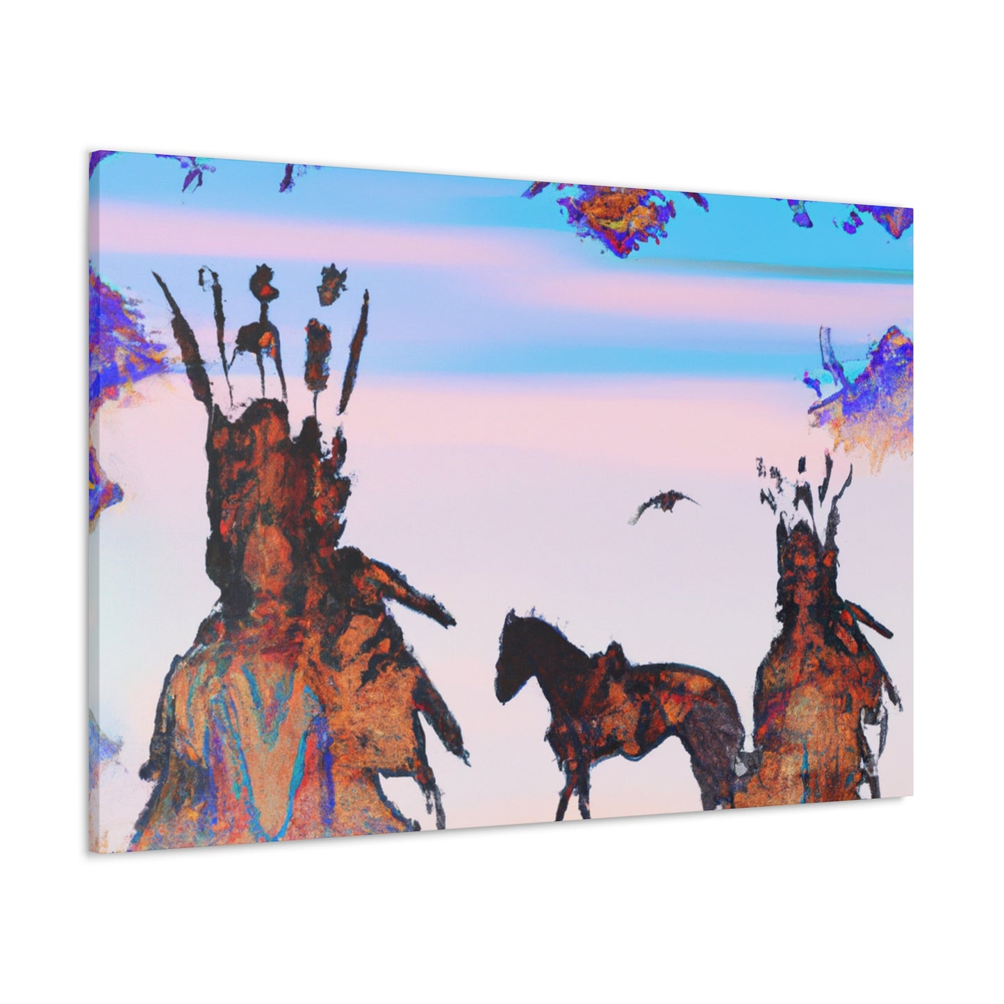 Chief Laughing Bear - Native American Indian Canvas Wall Art