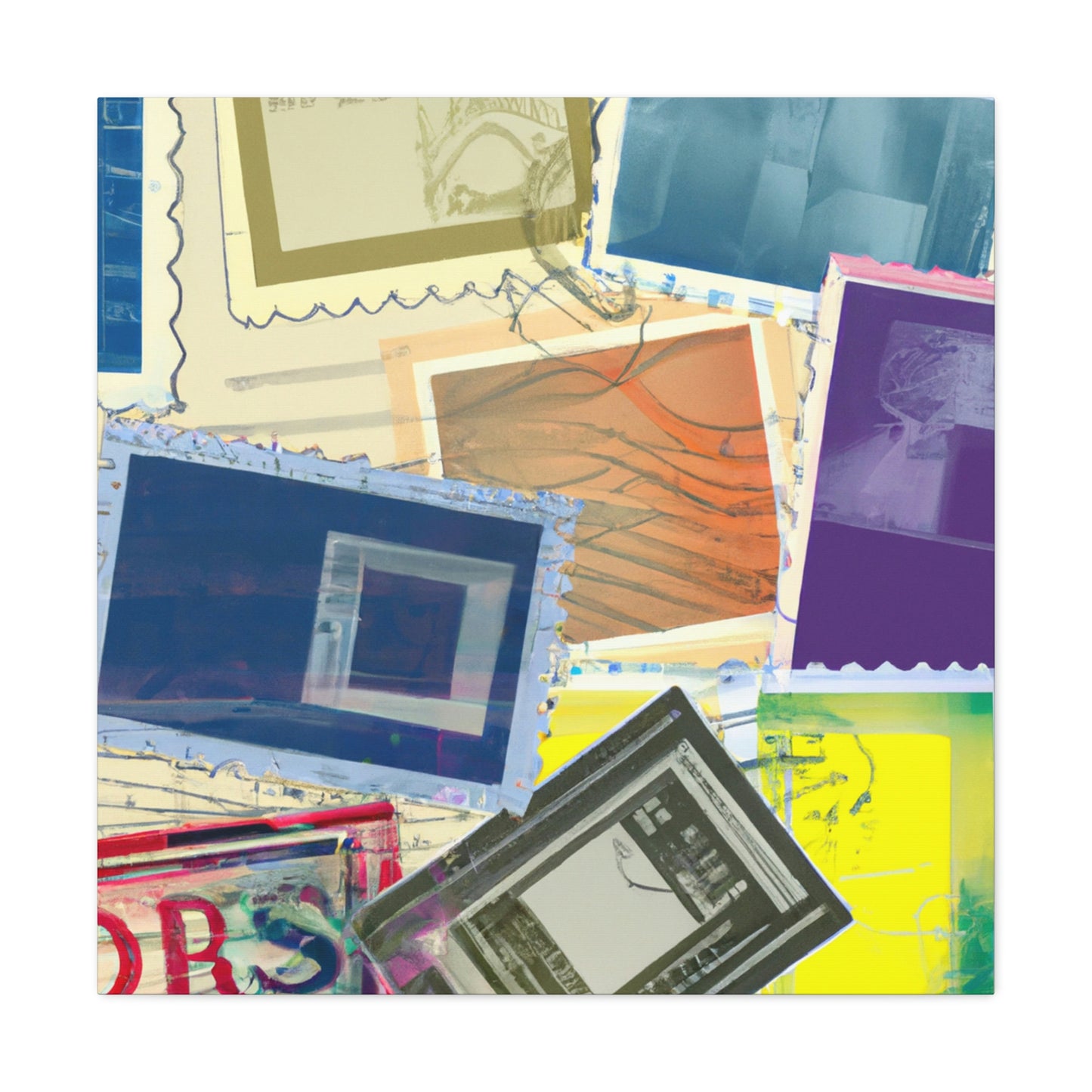 Globetrotting Stamps - Canvas