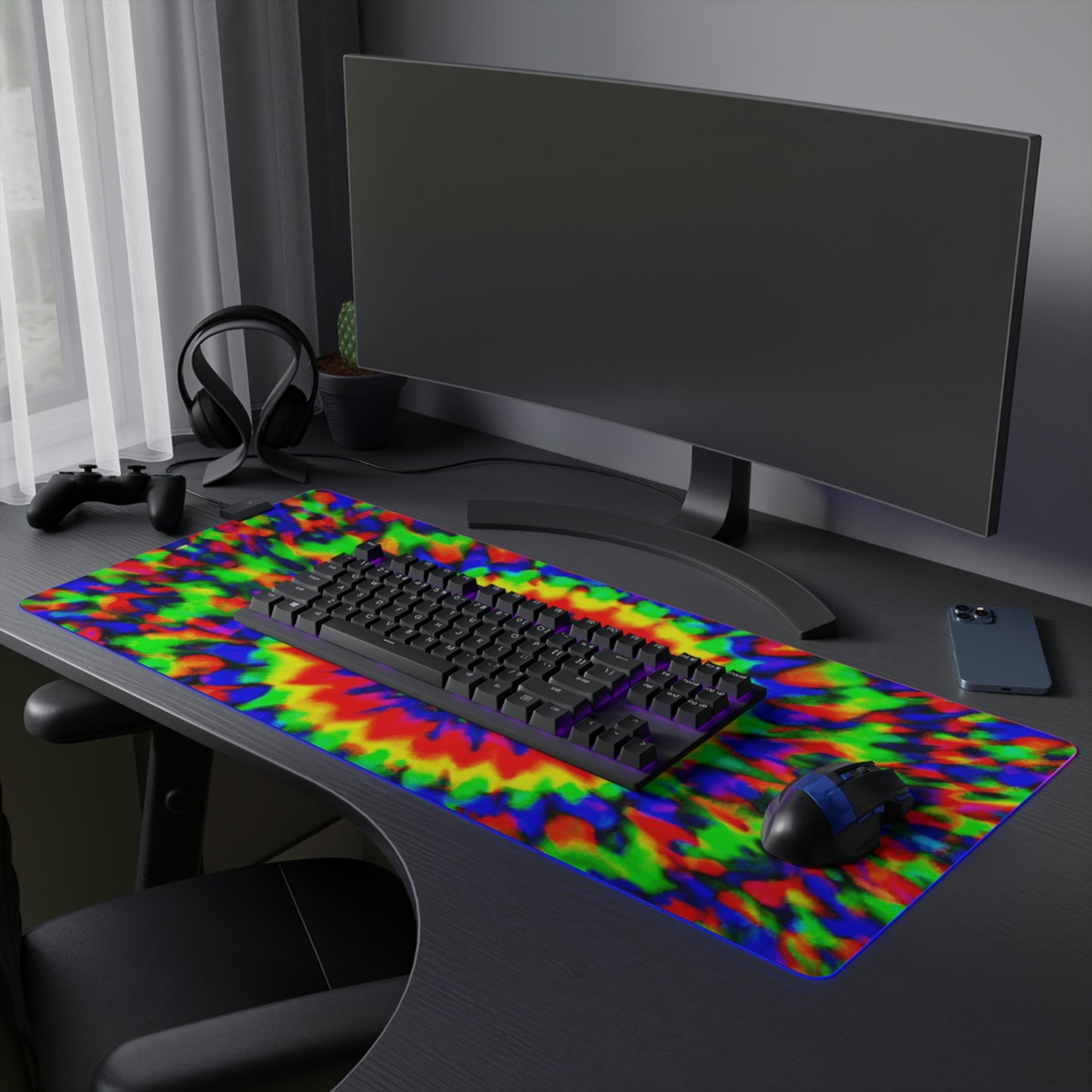 Edison Posyman - Psychedelic Trippy LED Light Up Gaming Mouse Pad