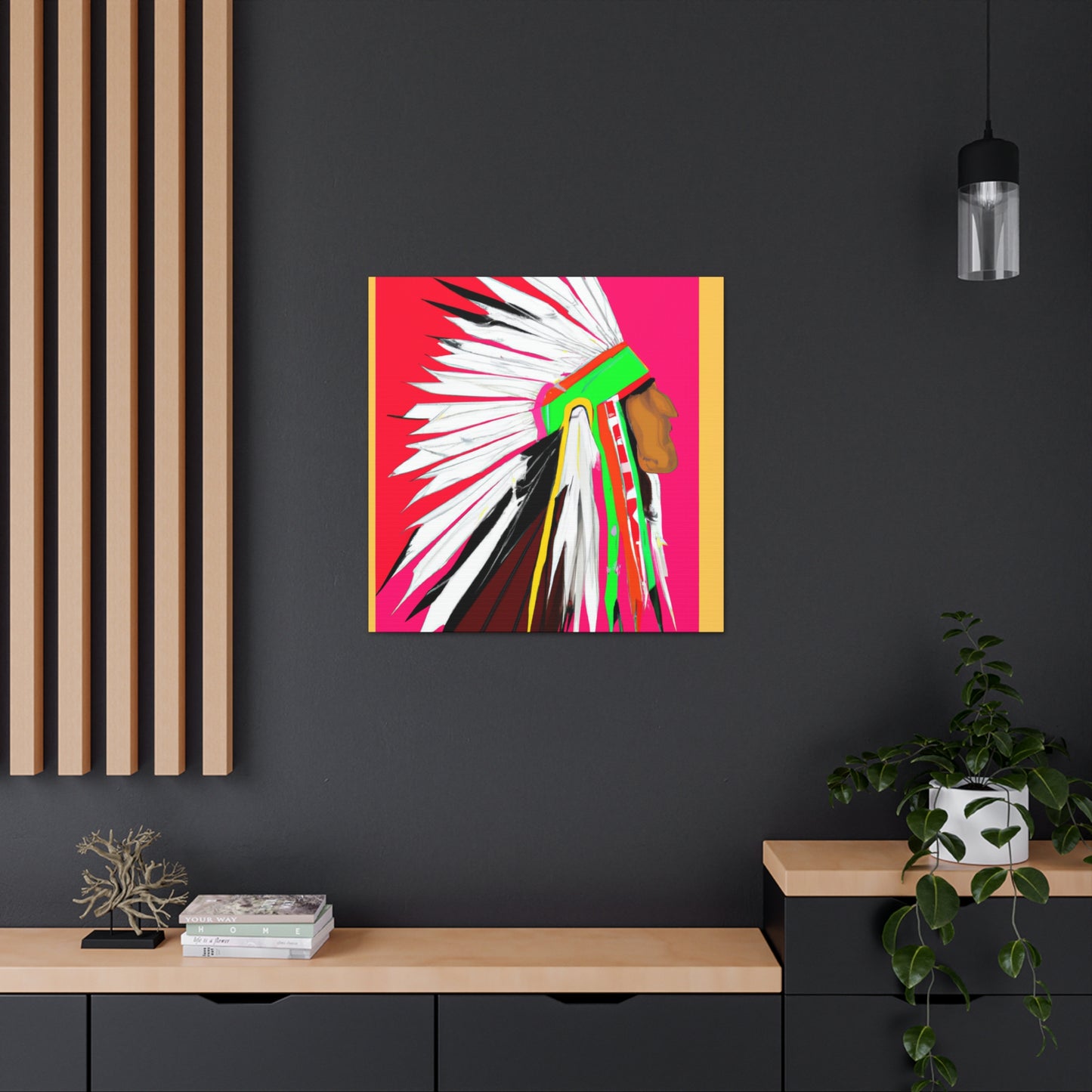 Little Hawk of the Great Plains - Native American Indian Canvas Wall Art