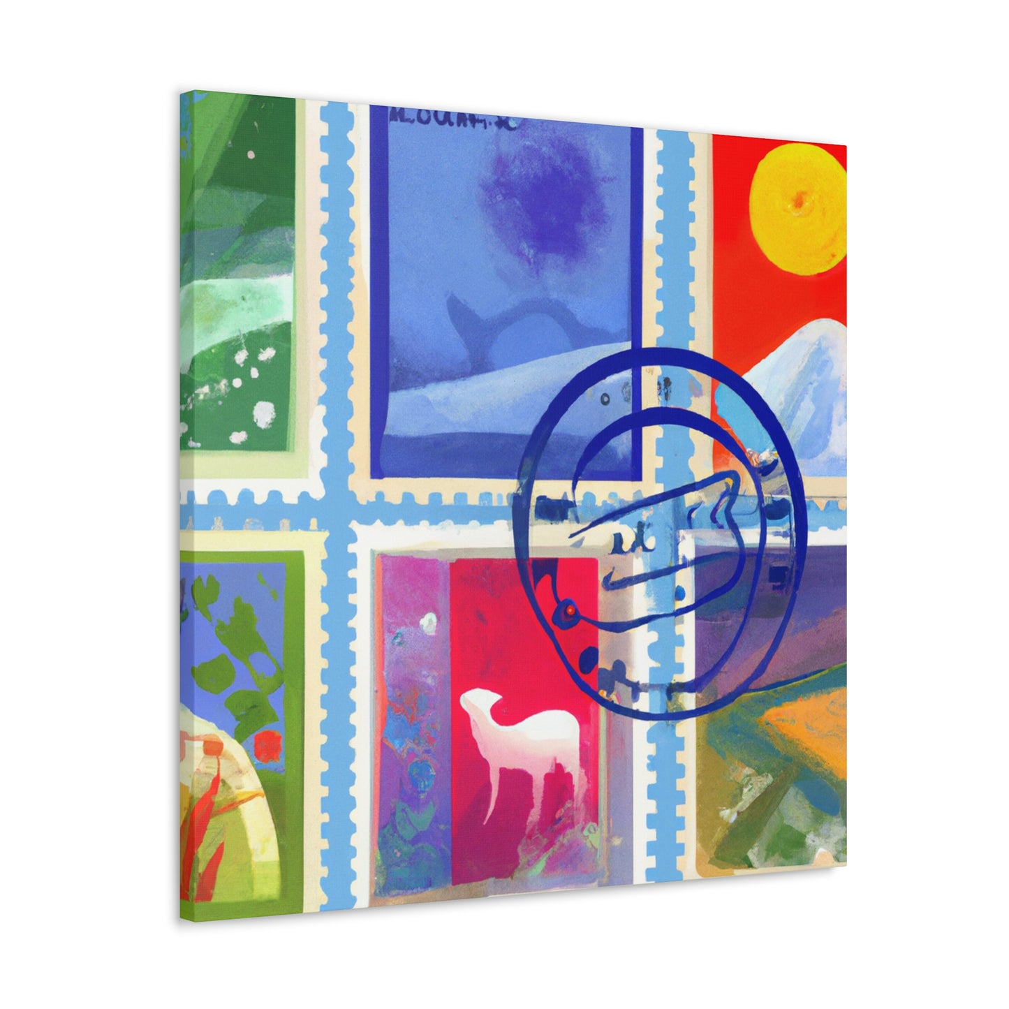 Global Connections Stamps. - Postage Stamp Collector Canvas Wall Art