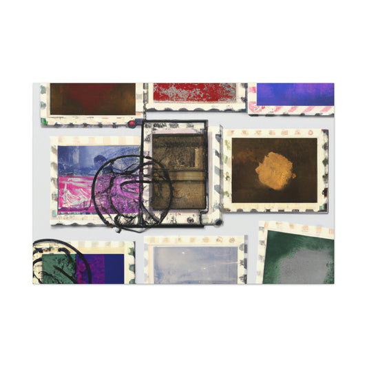 "Global Treasures" - Postage Stamp Collector Canvas Wall Art