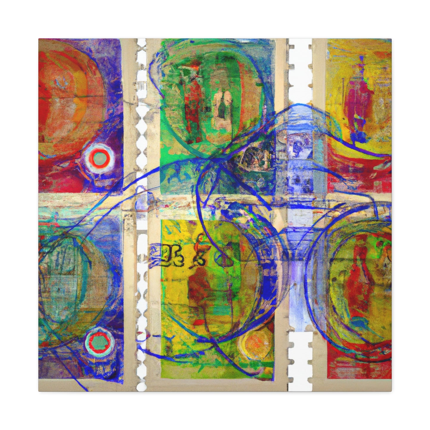 "Globetrotters" - Postage Stamp Collector Canvas Wall Art