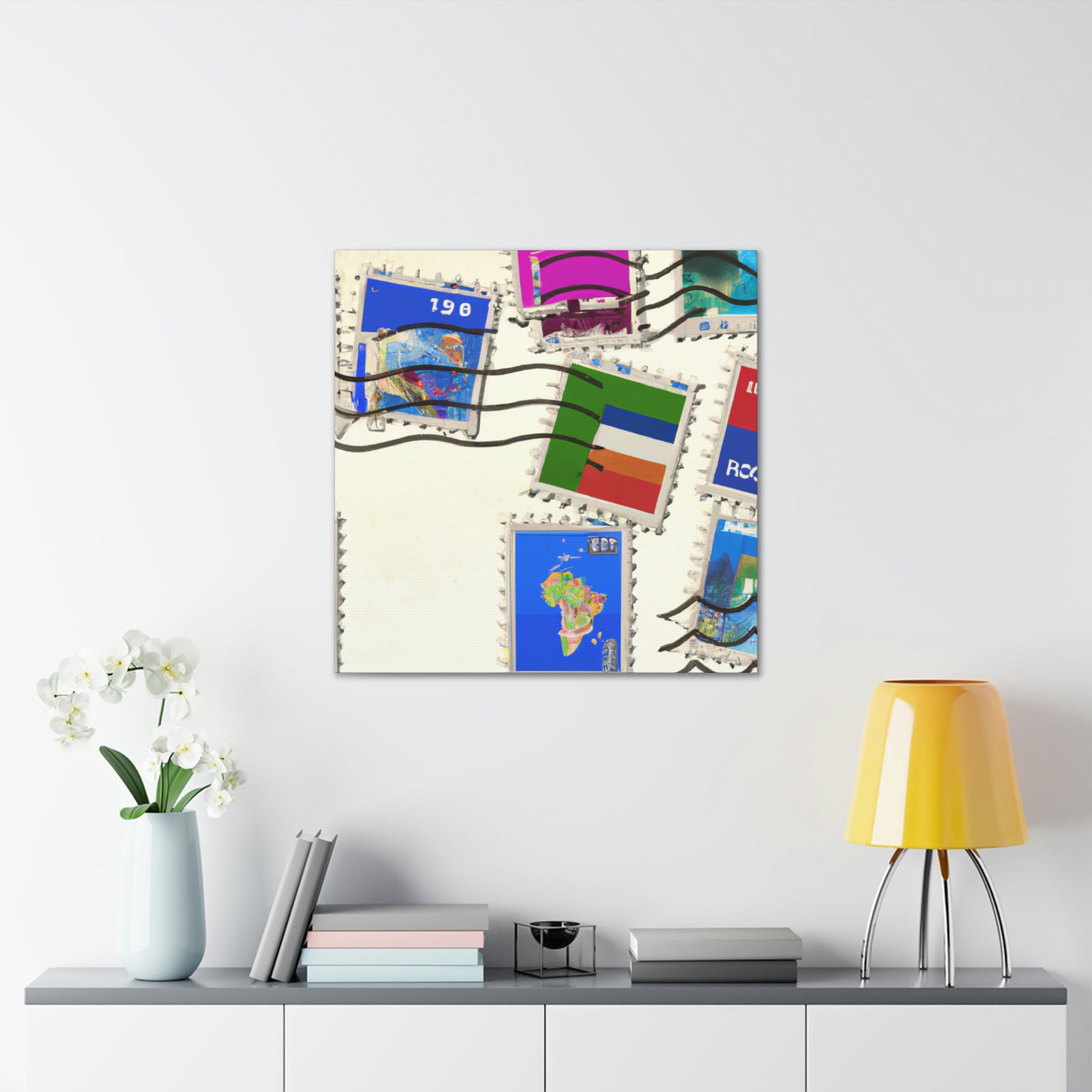 Global Pathways Stamps - Postage Stamp Collector Canvas Wall Art