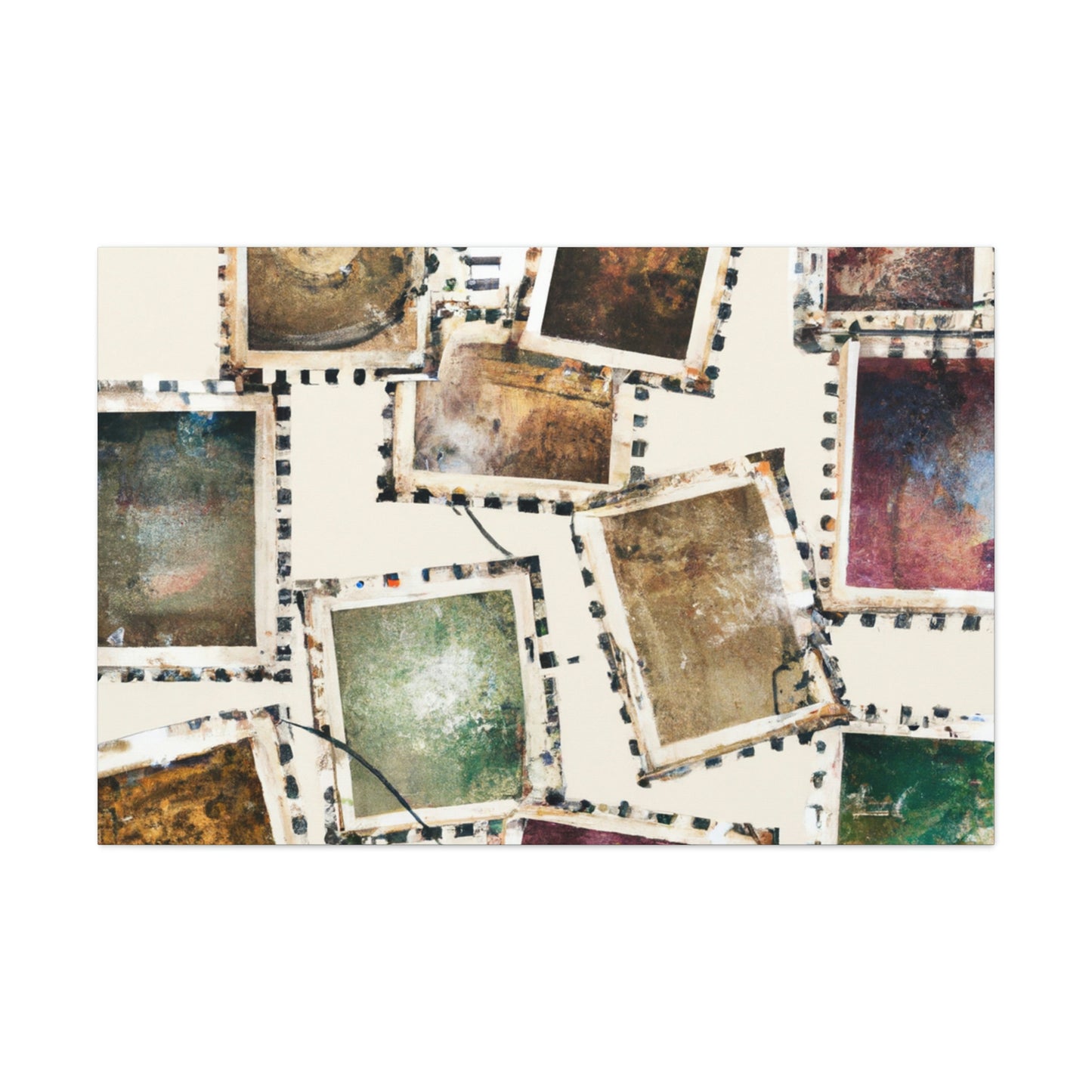 World Explorer Postage Stamps - Canvas