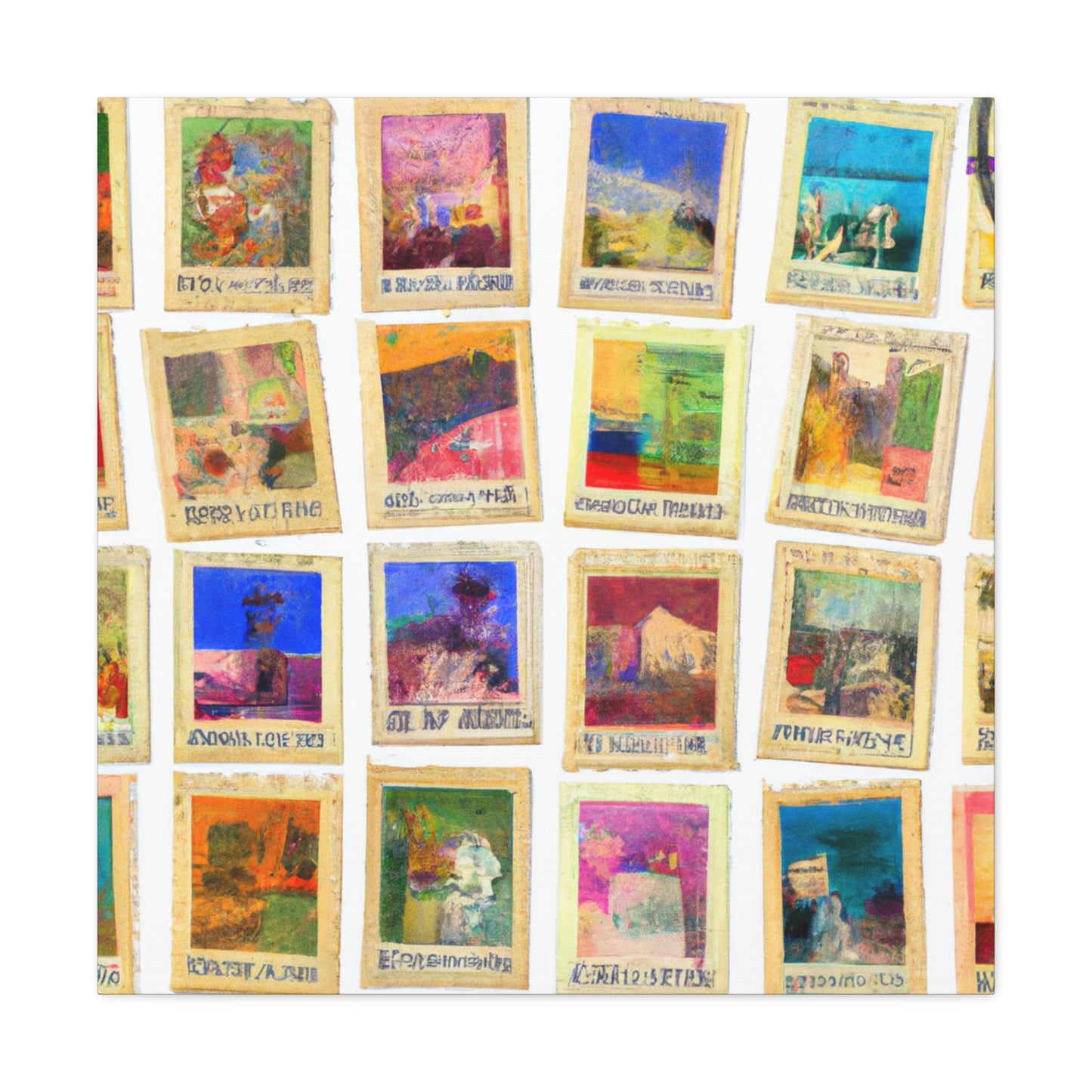 Globe Trotting Stamps - Postage Stamp Collector Canvas Wall Art