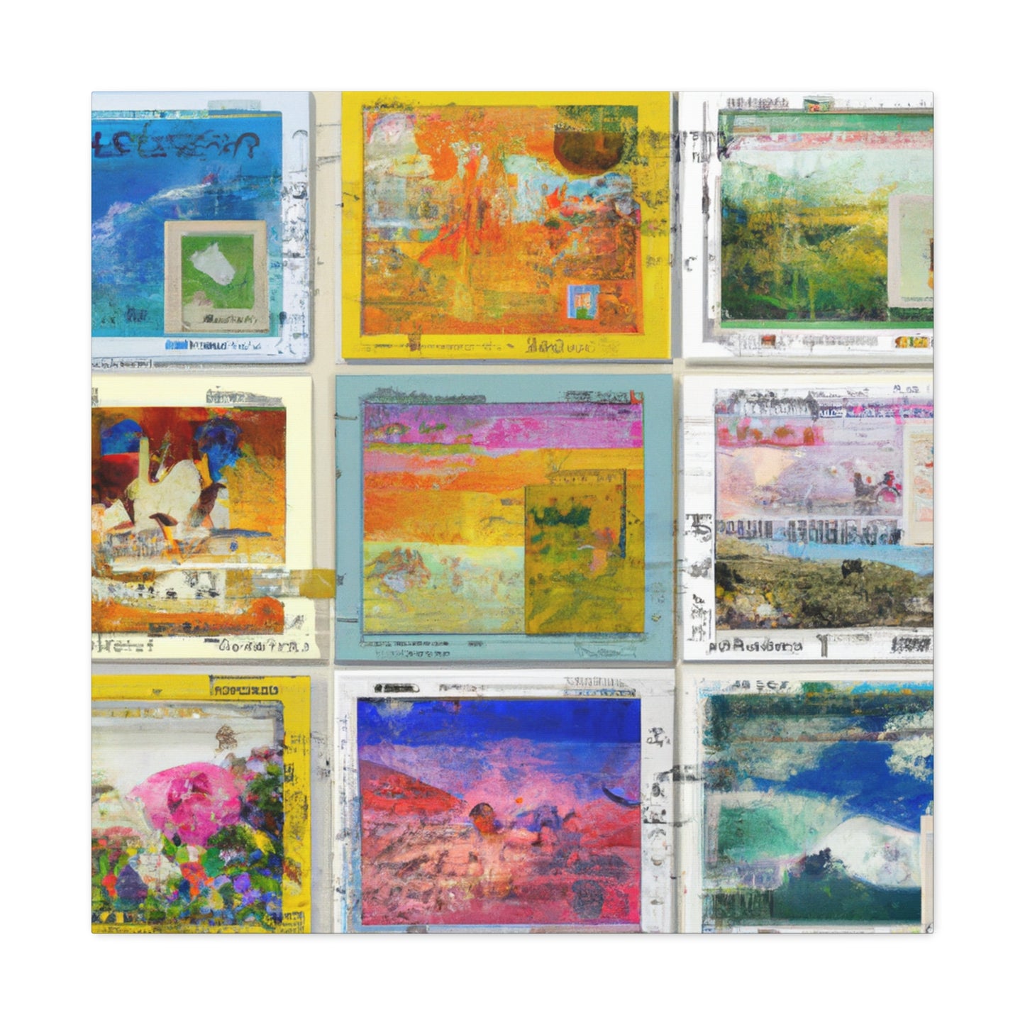 World of Wonders Stamp Collection - Postage Stamp Collector Canvas Wall Art