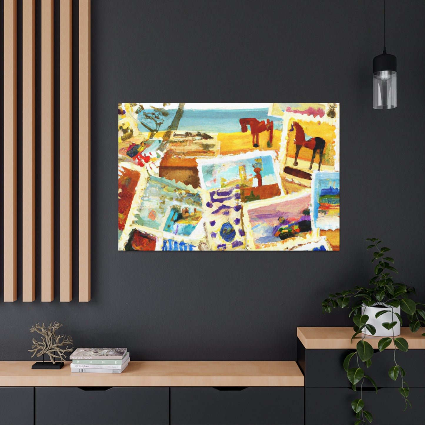 Global Wonders Stamp Collection - Postage Stamp Collector Canvas Wall Art