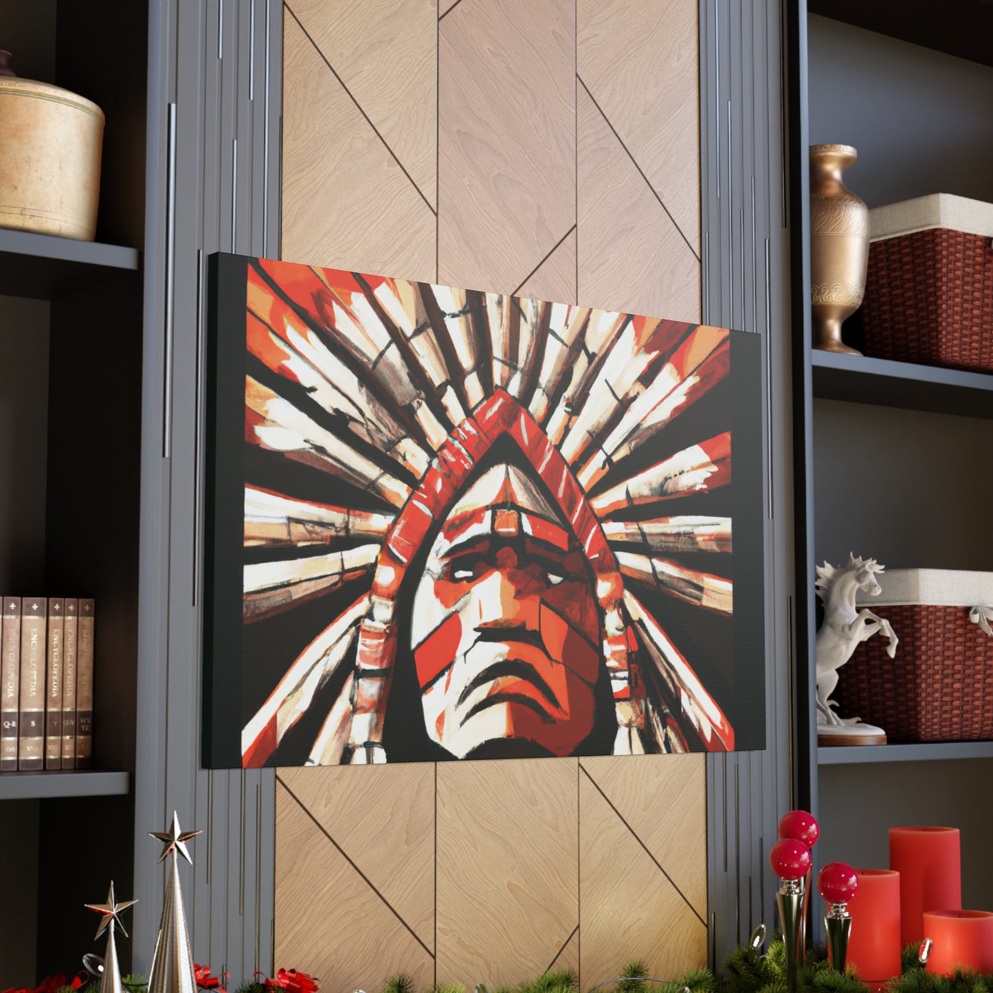 Crow Feathers. - Native American Indian Canvas Wall Art