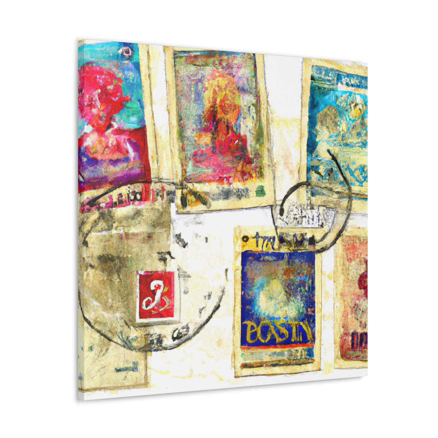 "Global Wonders" - Postage Stamp Collector Canvas Wall Art