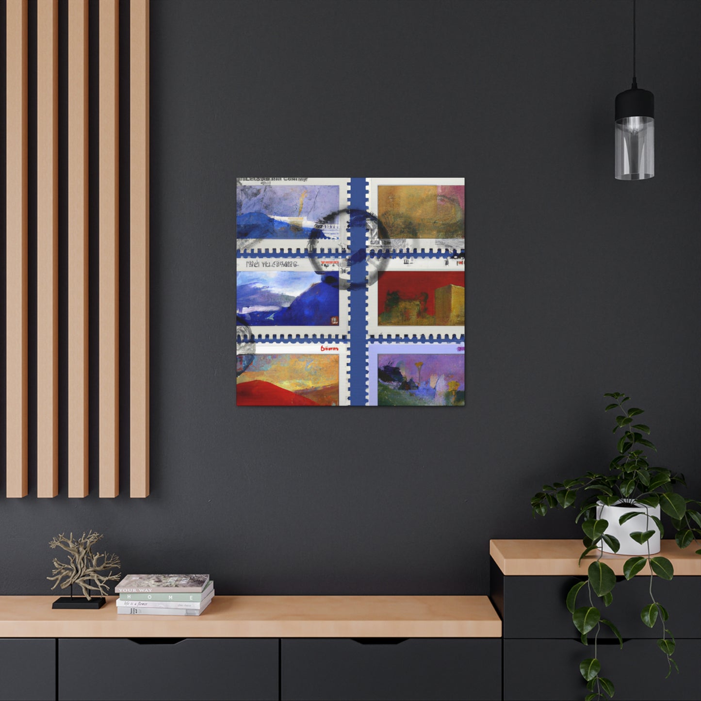 "Cultural Treasures of the World" - Postage Stamp Collector Canvas Wall Art