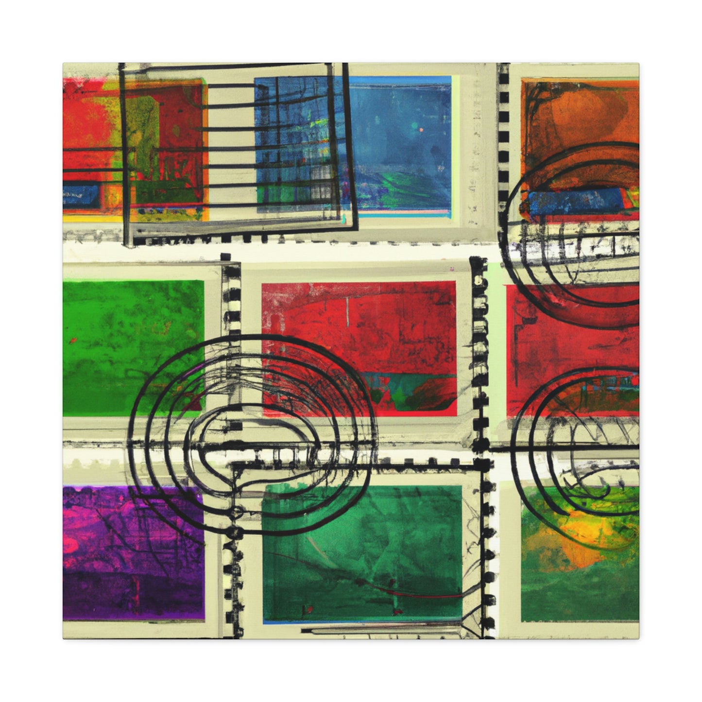 "Destination Stamps" - Canvas