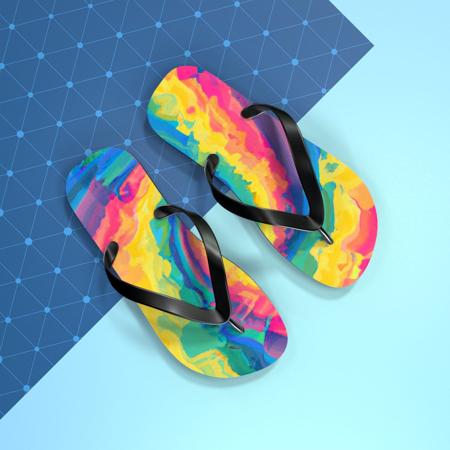 Agatha Brownridge Shoemaker - Psychedelic Trippy Flip Flop Beach Sandals