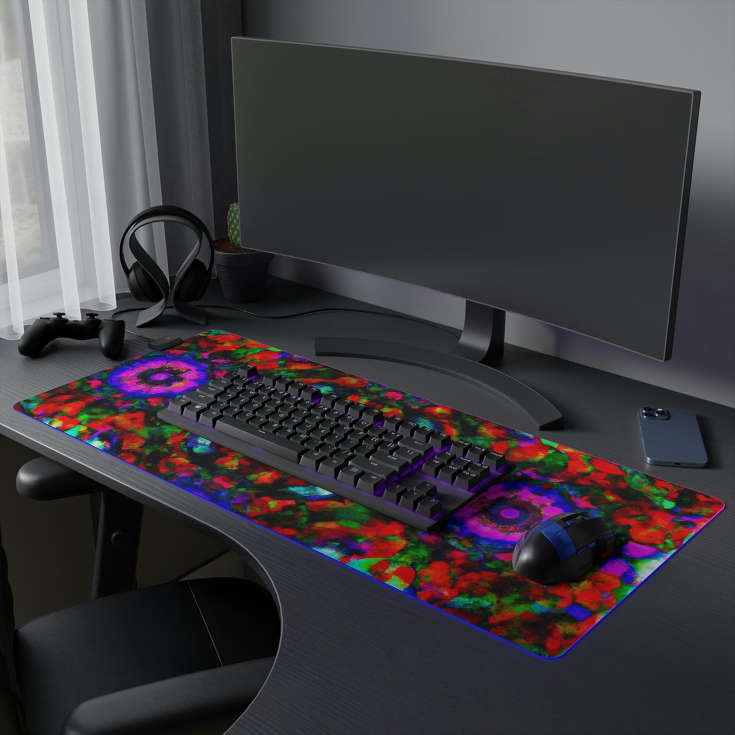 Alice the Ace-Ace Rocket Rider - Psychedelic Trippy LED Light Up Gaming Mouse Pad