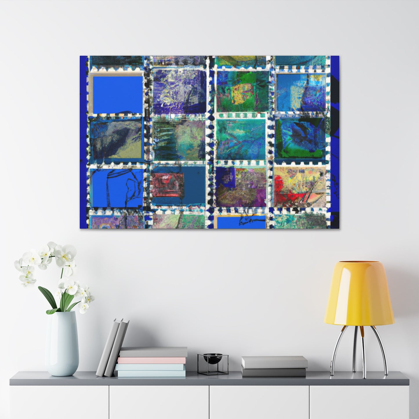 Cultural Celebrations: Global Wonders - Postage Stamp Collector Canvas Wall Art