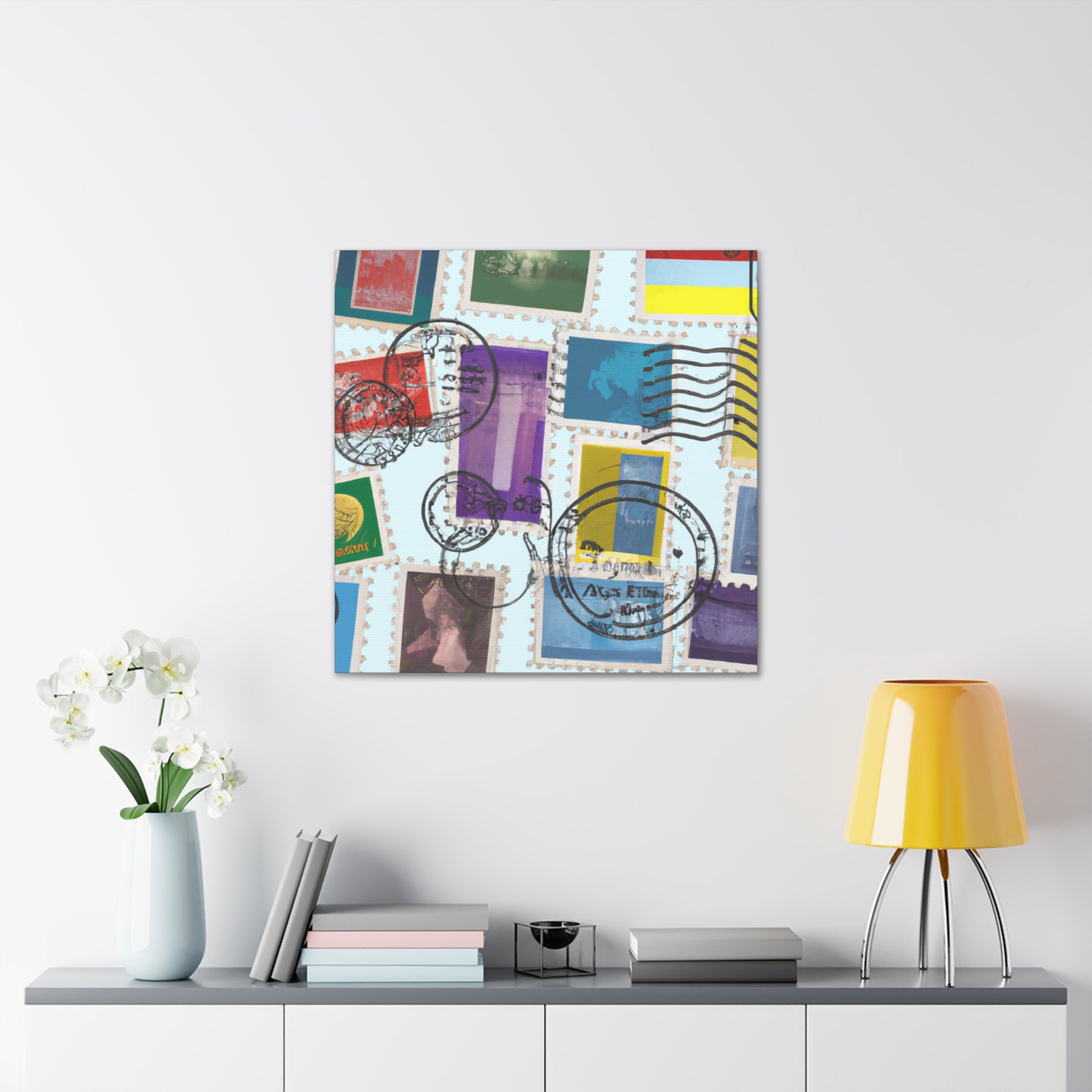 GlobalJourney stamps. - Postage Stamp Collector Canvas Wall Art