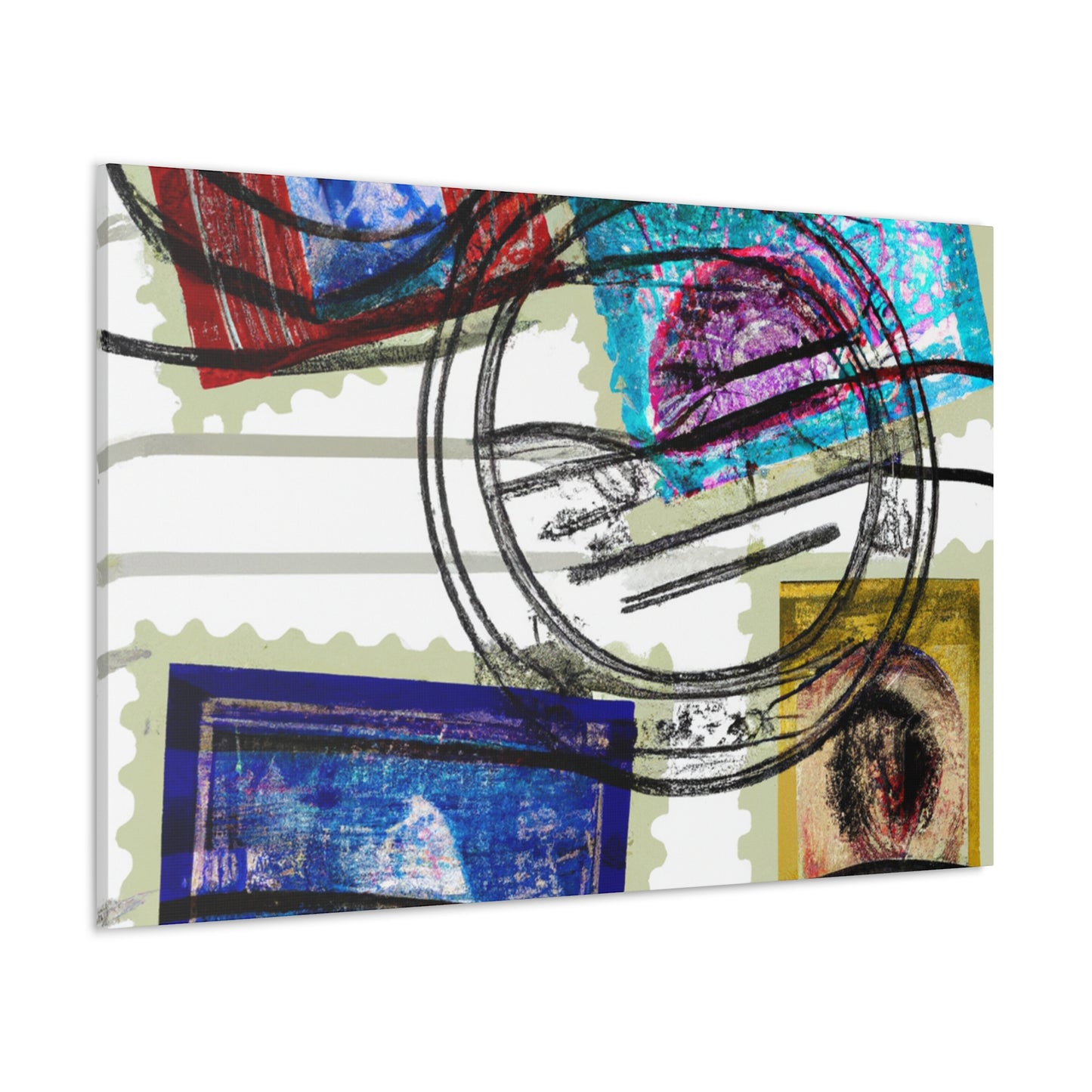 Globe Trotting Stamps - Postage Stamp Collector Canvas Wall Art