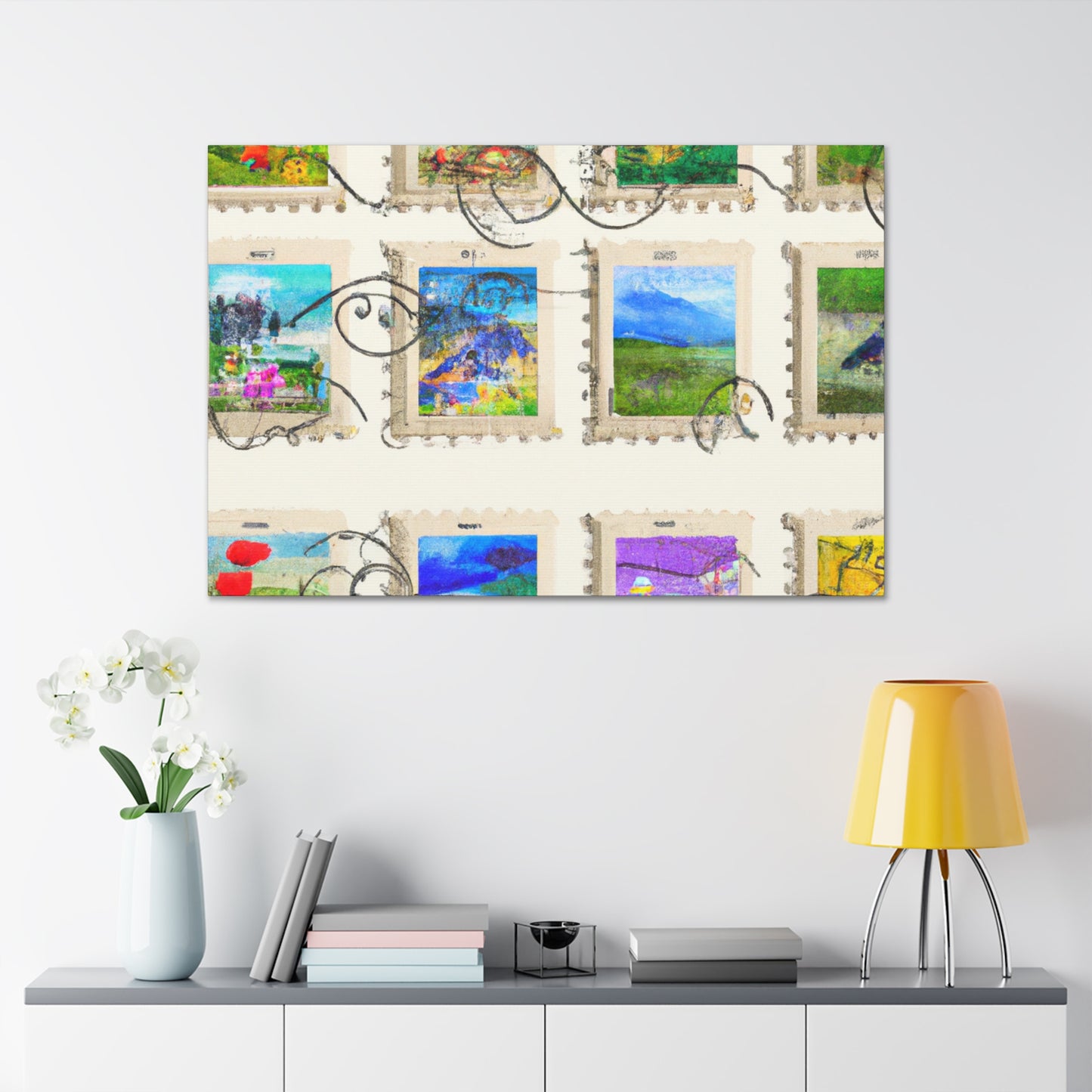 Global Treasures Stamp Collection - Postage Stamp Collector Canvas Wall Art