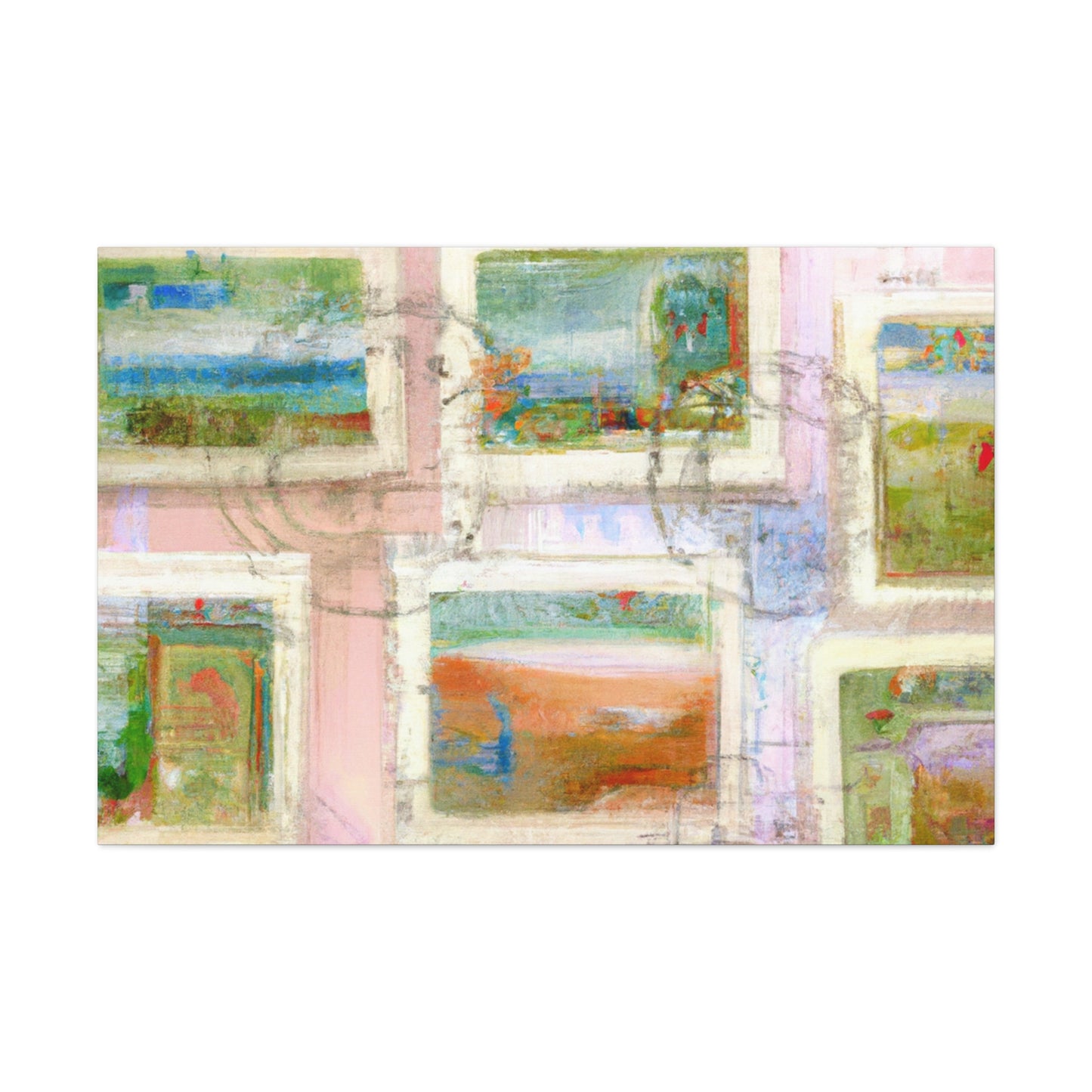 "Global Wonders" - Postage Stamp Collector Canvas Wall Art