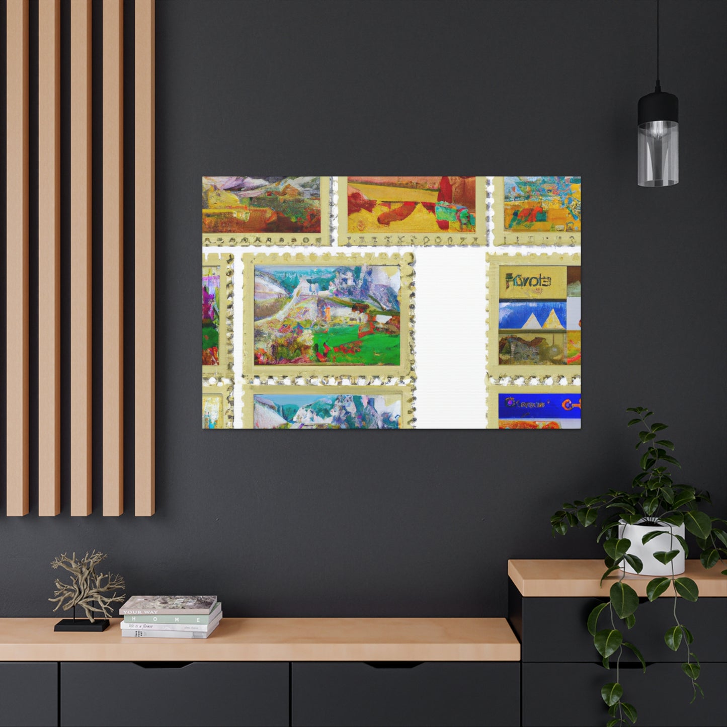 "Global Expressions" - Postage Stamp Collector Canvas Wall Art