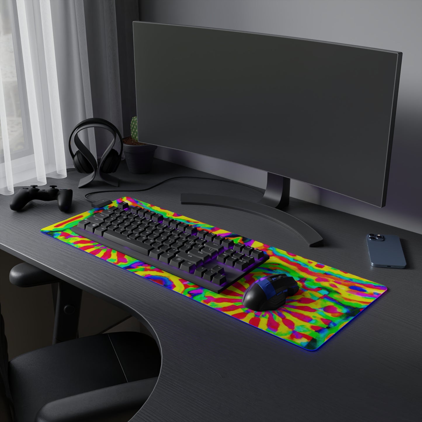 Sparky the Robot - Psychedelic Trippy LED Light Up Gaming Mouse Pad