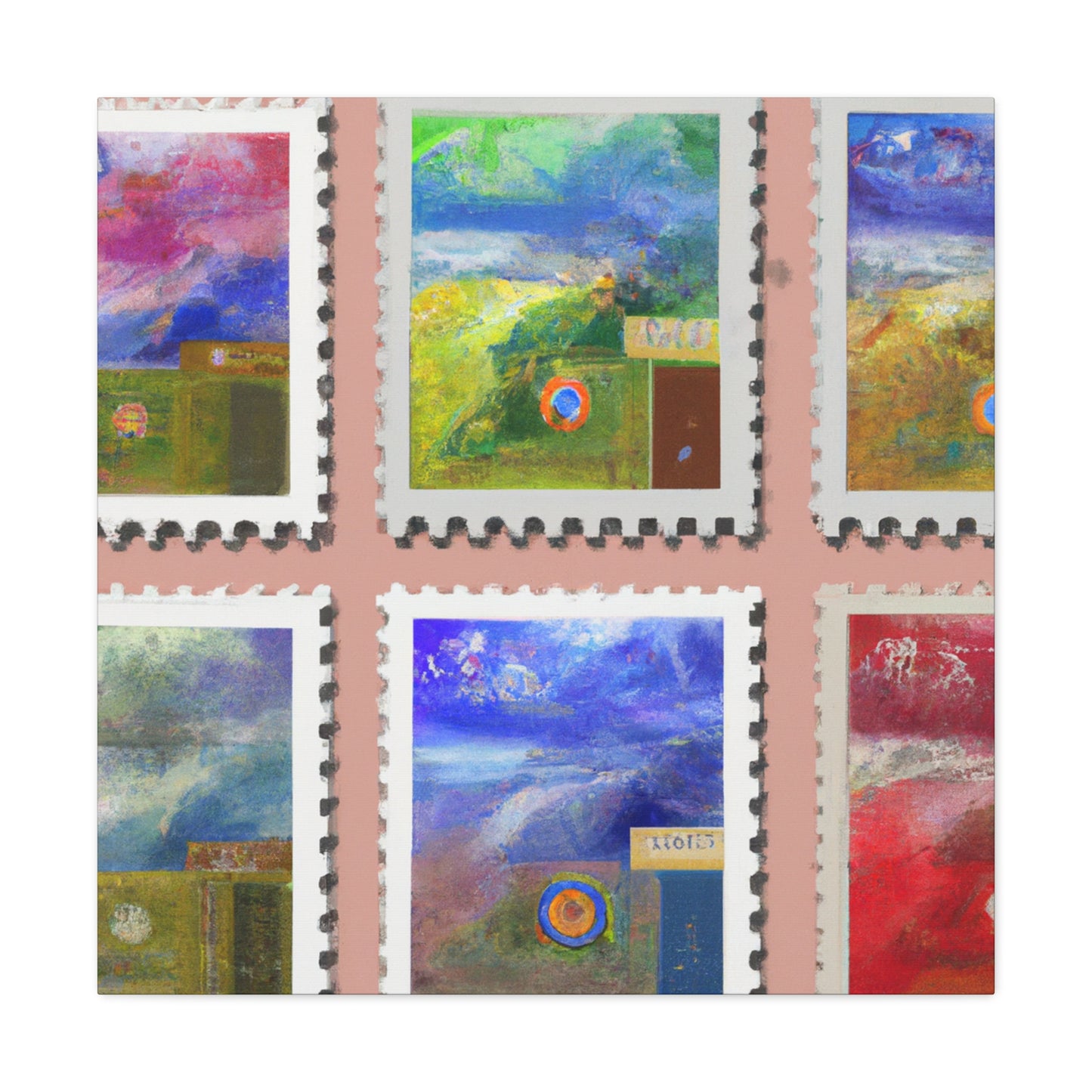 Global Expressions: Historic Treasures Stamp Collection. - Postage Stamp Collector Canvas Wall Art