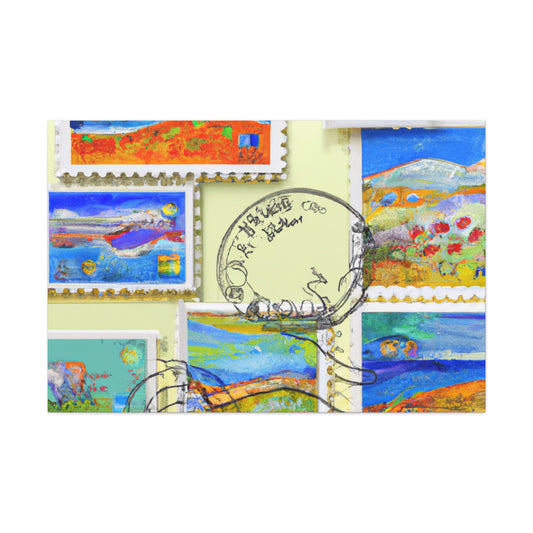 "Stamp Mosaic: A Worldwide Tour of Colorful Cultures" - Postage Stamp Collector Canvas Wall Art