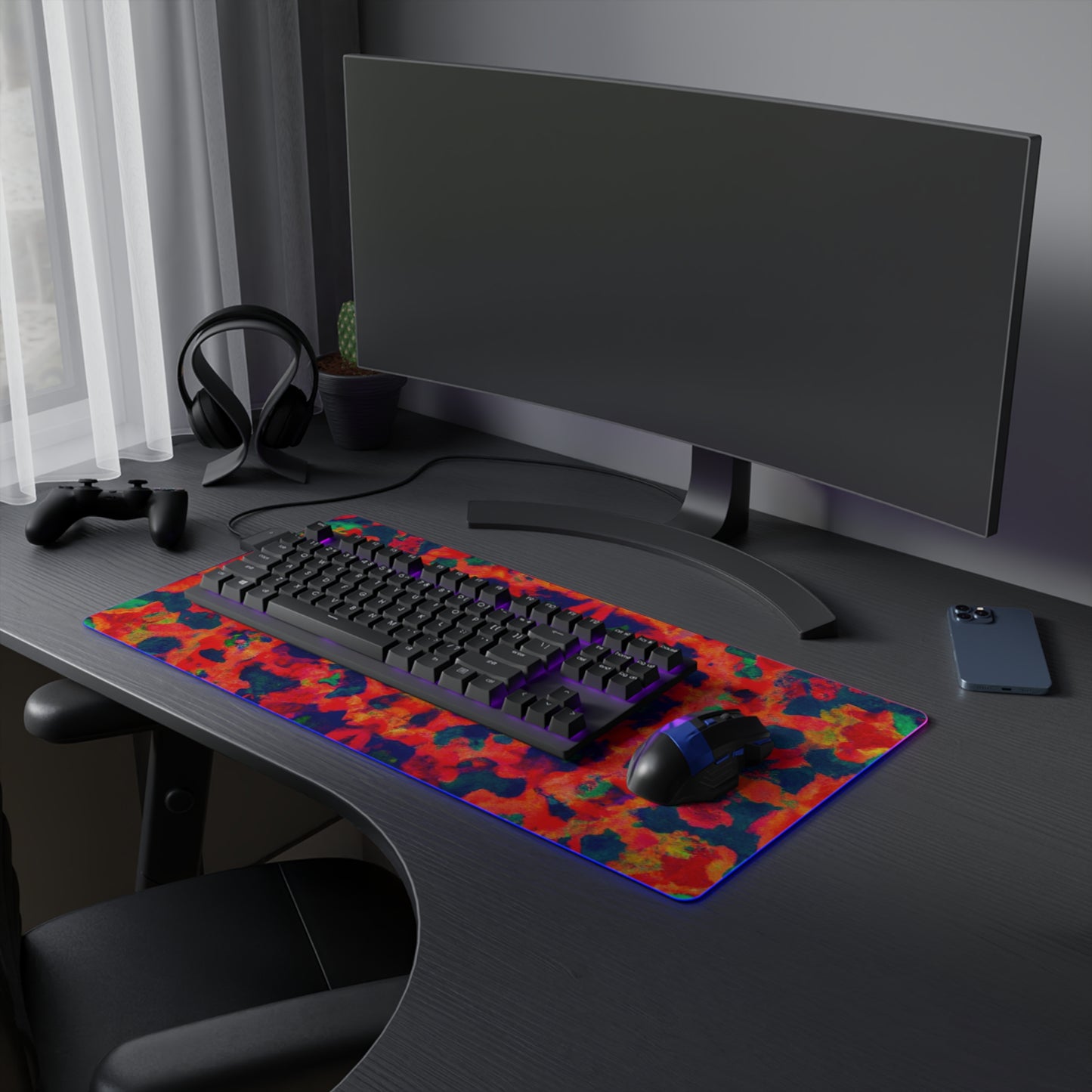 Rockin' Roy Robusto - Psychedelic Trippy LED Light Up Gaming Mouse Pad