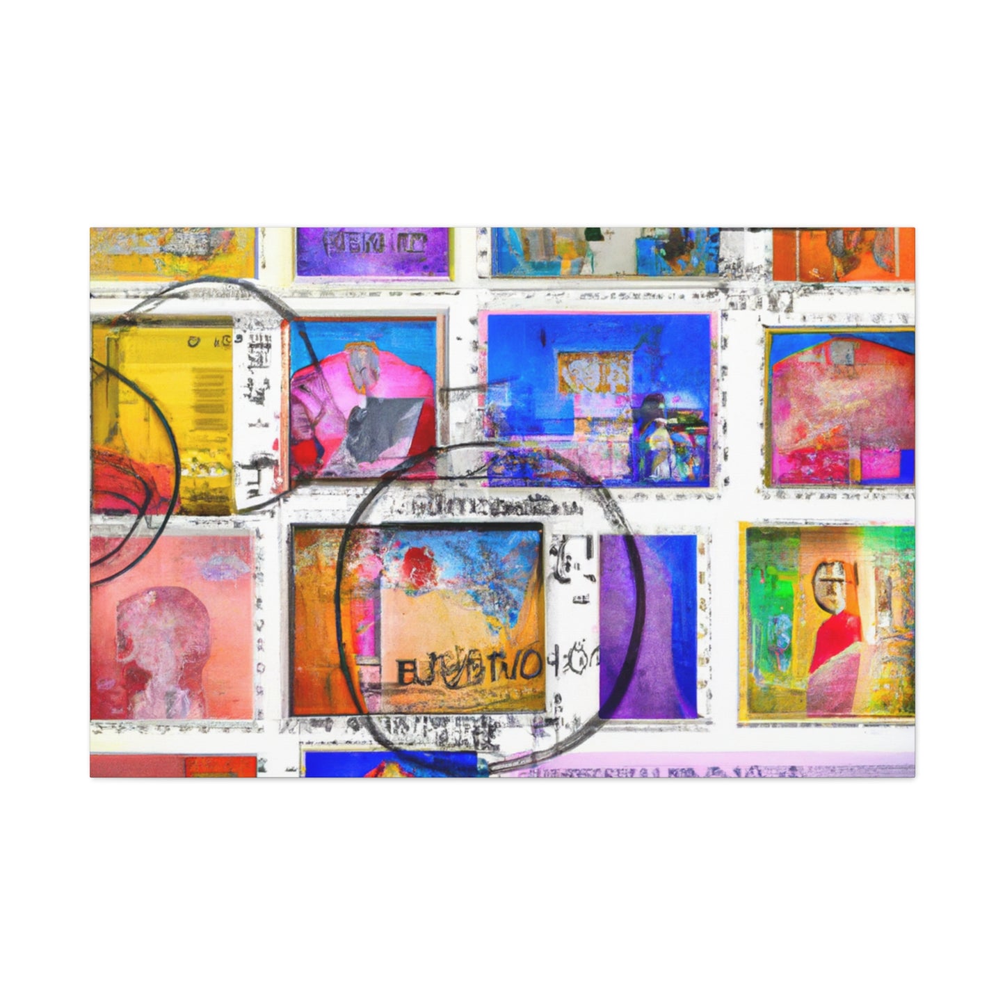 Global Express Stamps - Postage Stamp Collector Canvas Wall Art