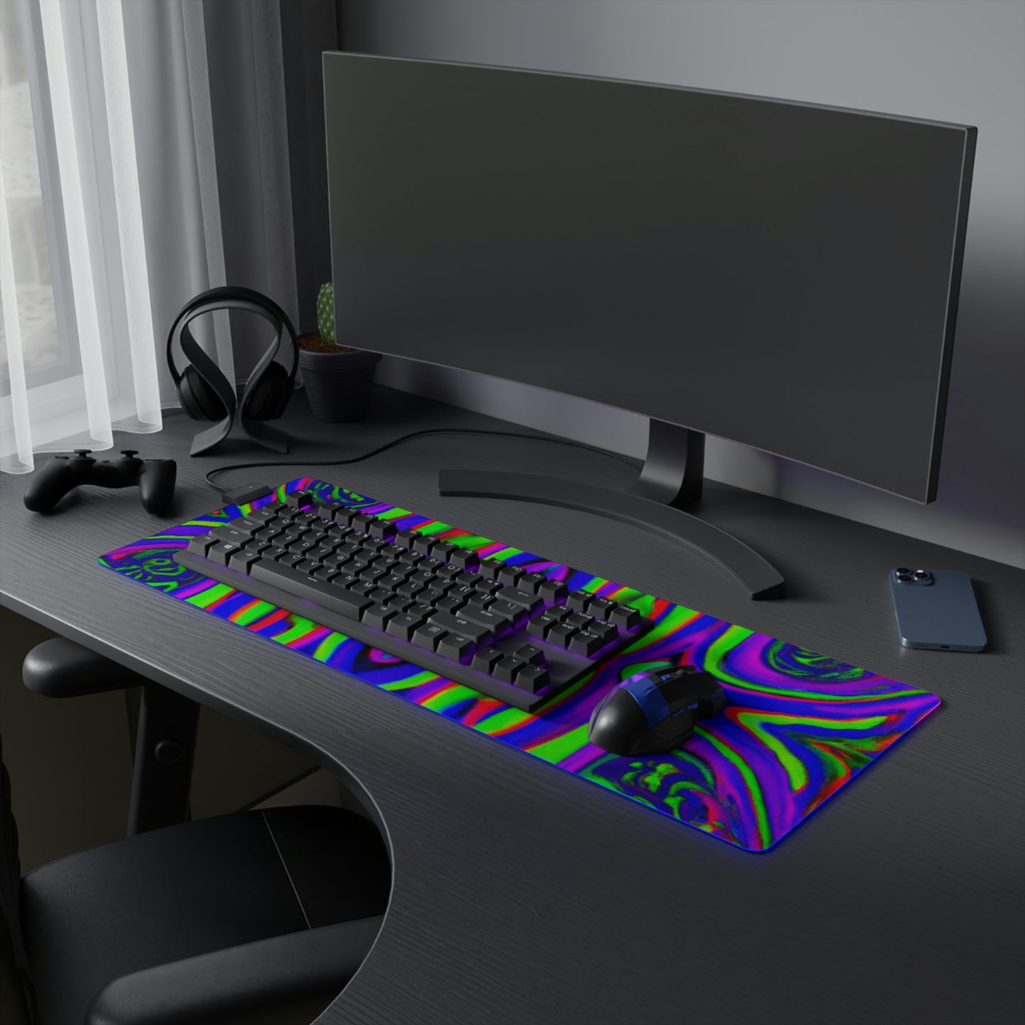 Fritz the Freewheeler - Psychedelic Trippy LED Light Up Gaming Mouse Pad