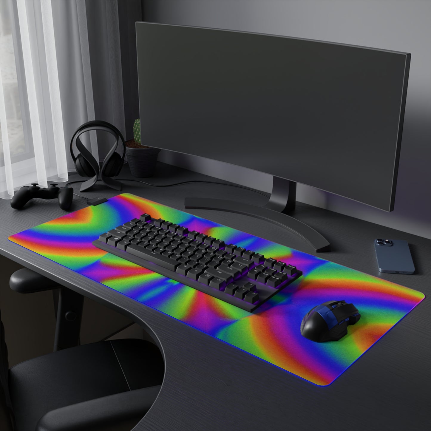 Buzzy McSparks - Psychedelic Trippy LED Light Up Gaming Mouse Pad