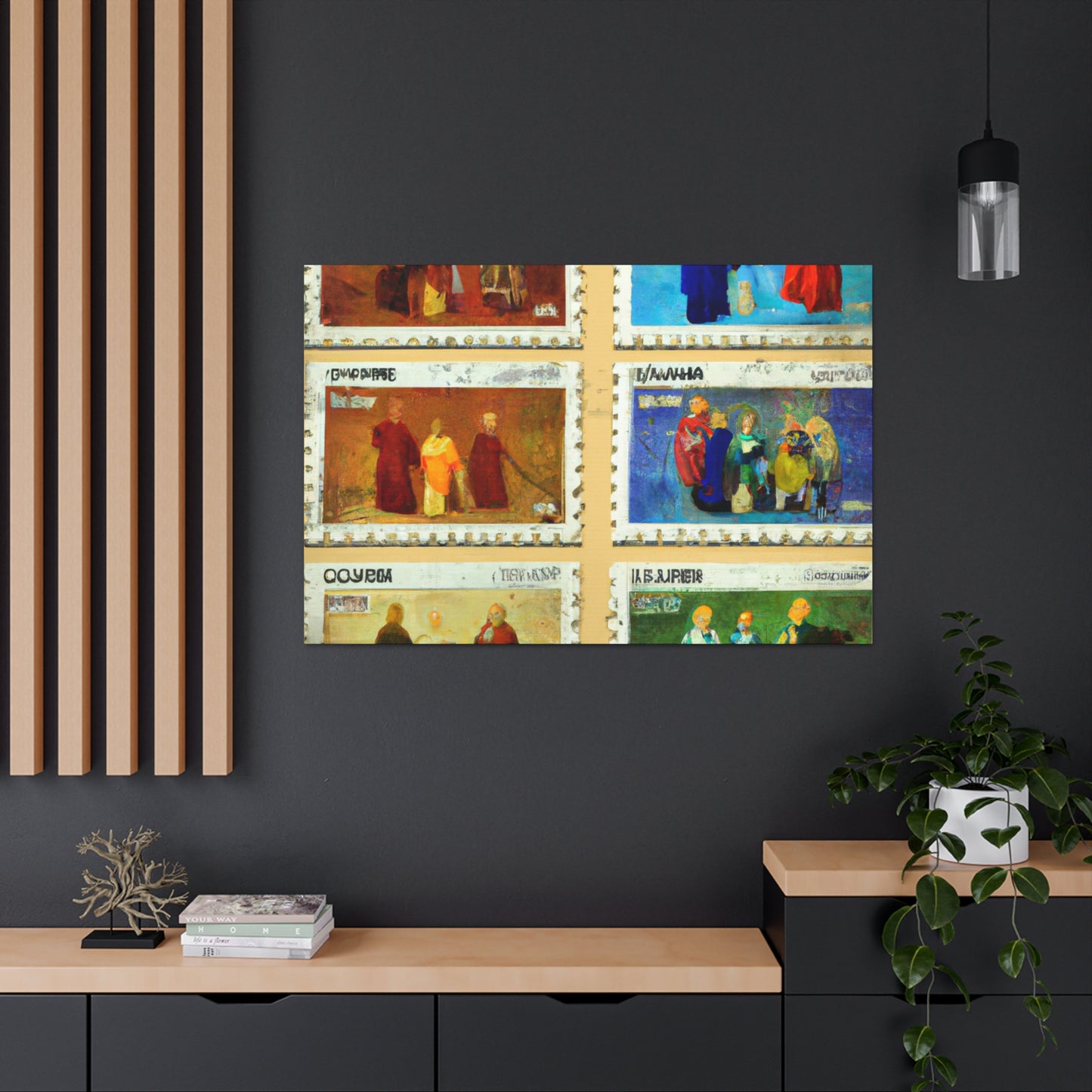 Global Celebration Stamps - Postage Stamp Collector Canvas Wall Art