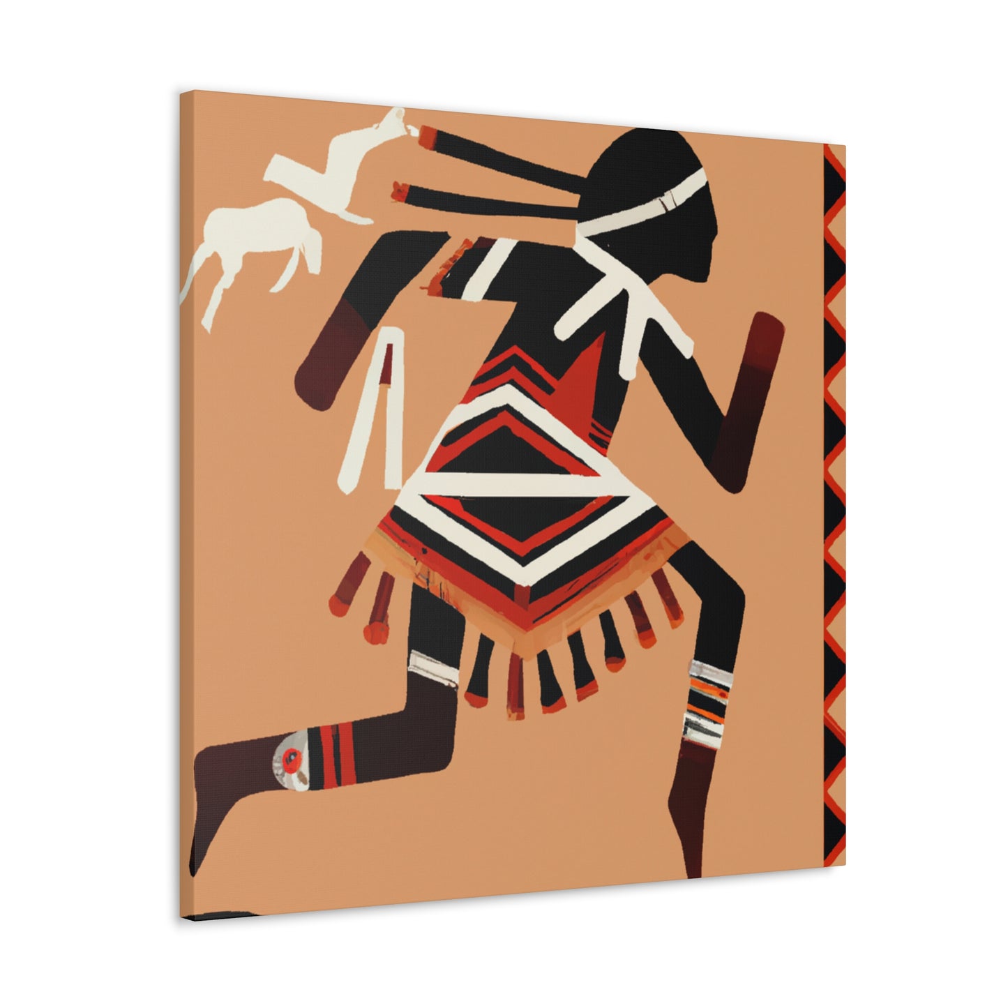 Minko Red Feather - Native American Indian Canvas Wall Art